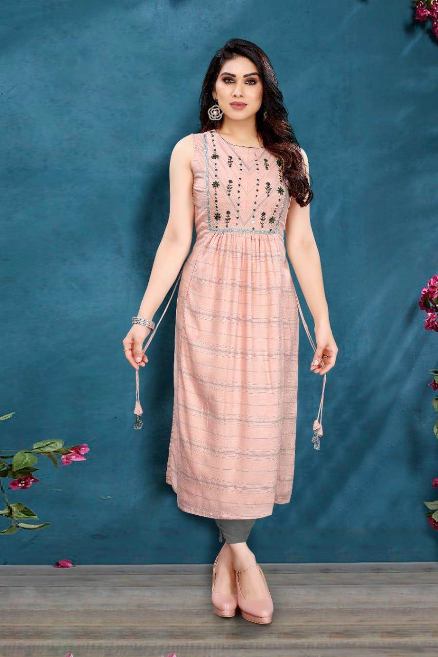 mal-cotton-peach-color-kurti-set SALE OFFER