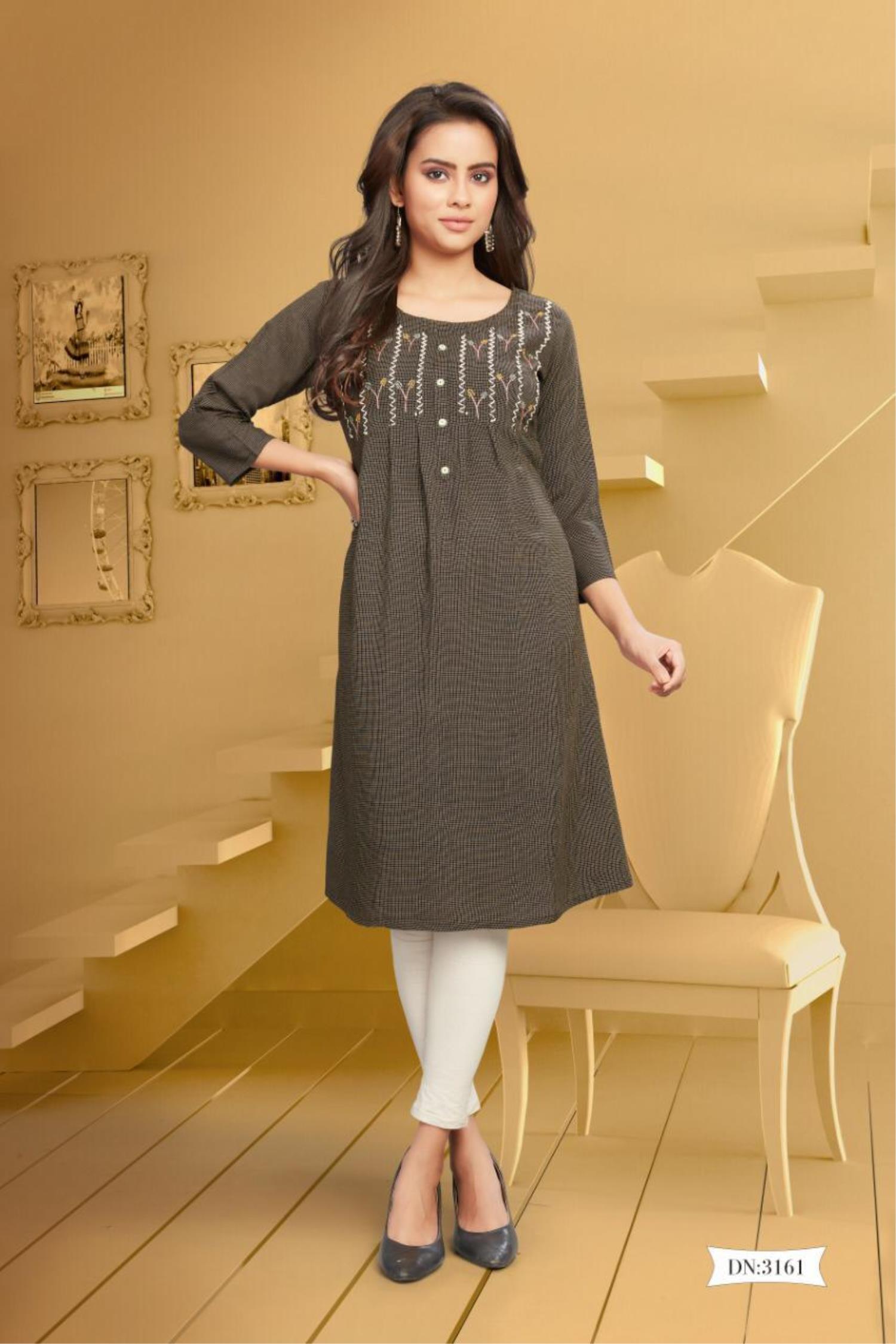 brown color kurti