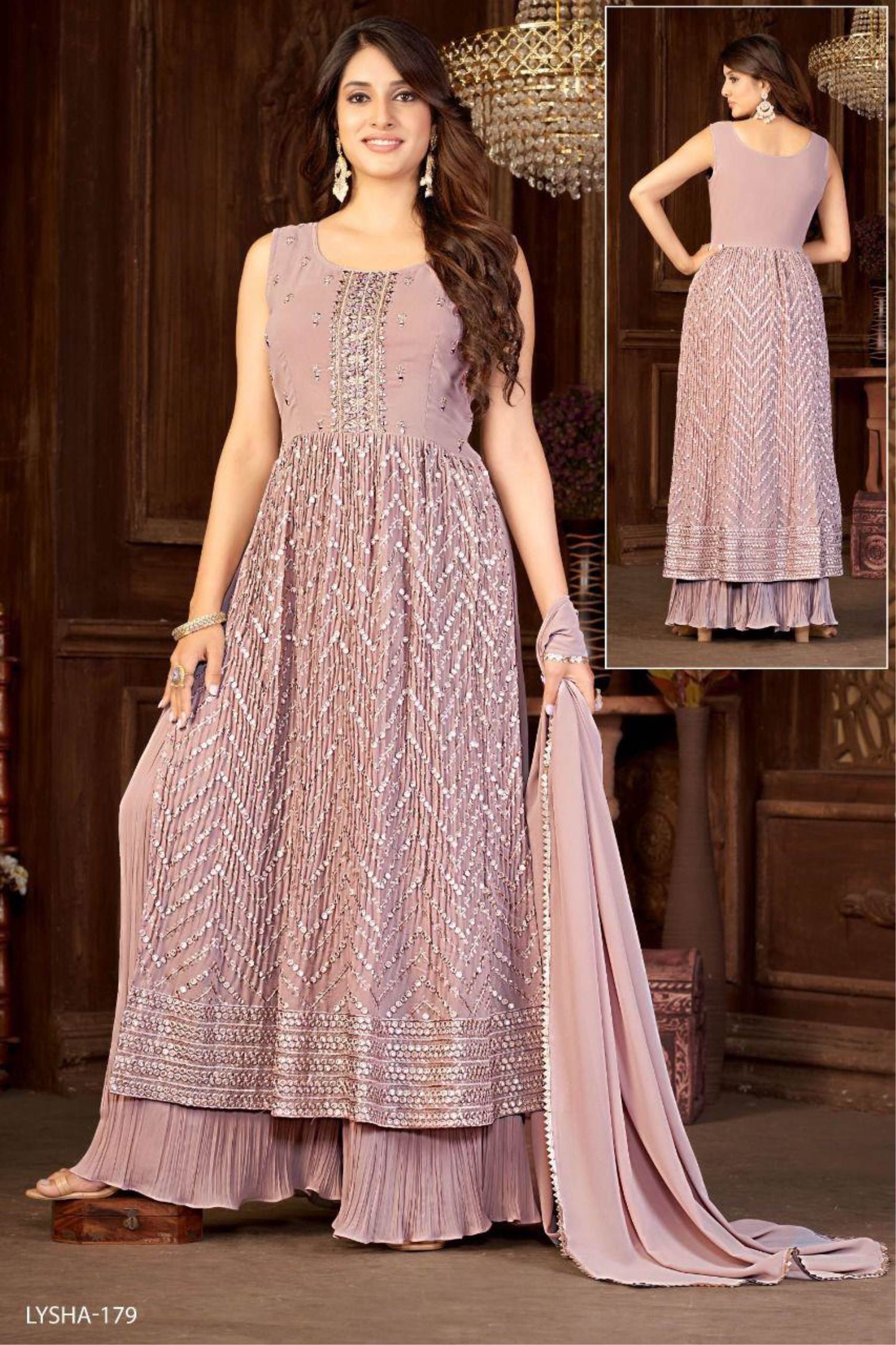 Pink Color Party Wear Designer Indo Western :: ANOKHI FASHION