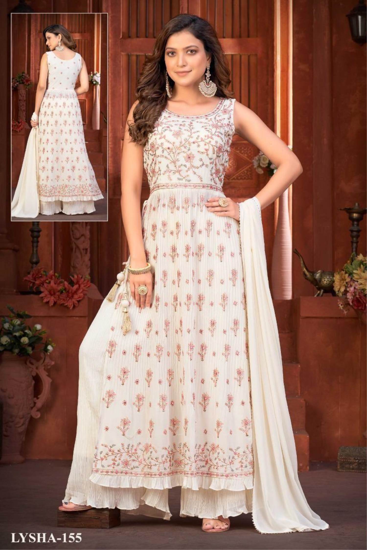 white plazo design