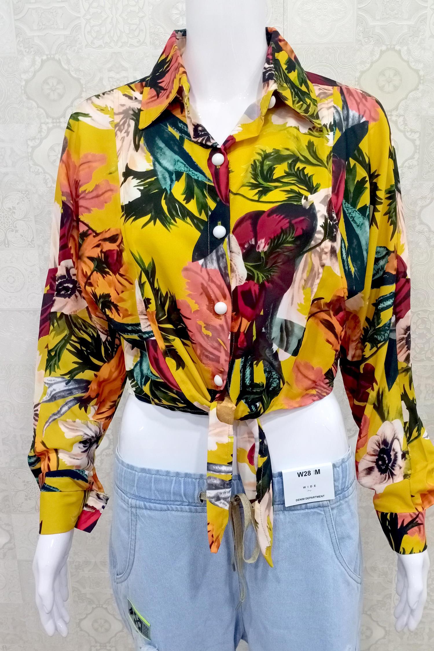 Yellow Color Party Wear Printed Shirt :: ANOKHI FASHION