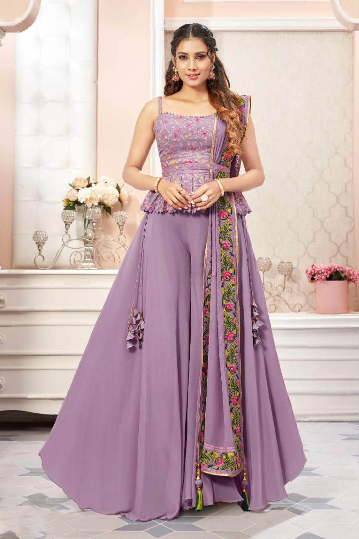 Purple Sharara Suit - Adizya