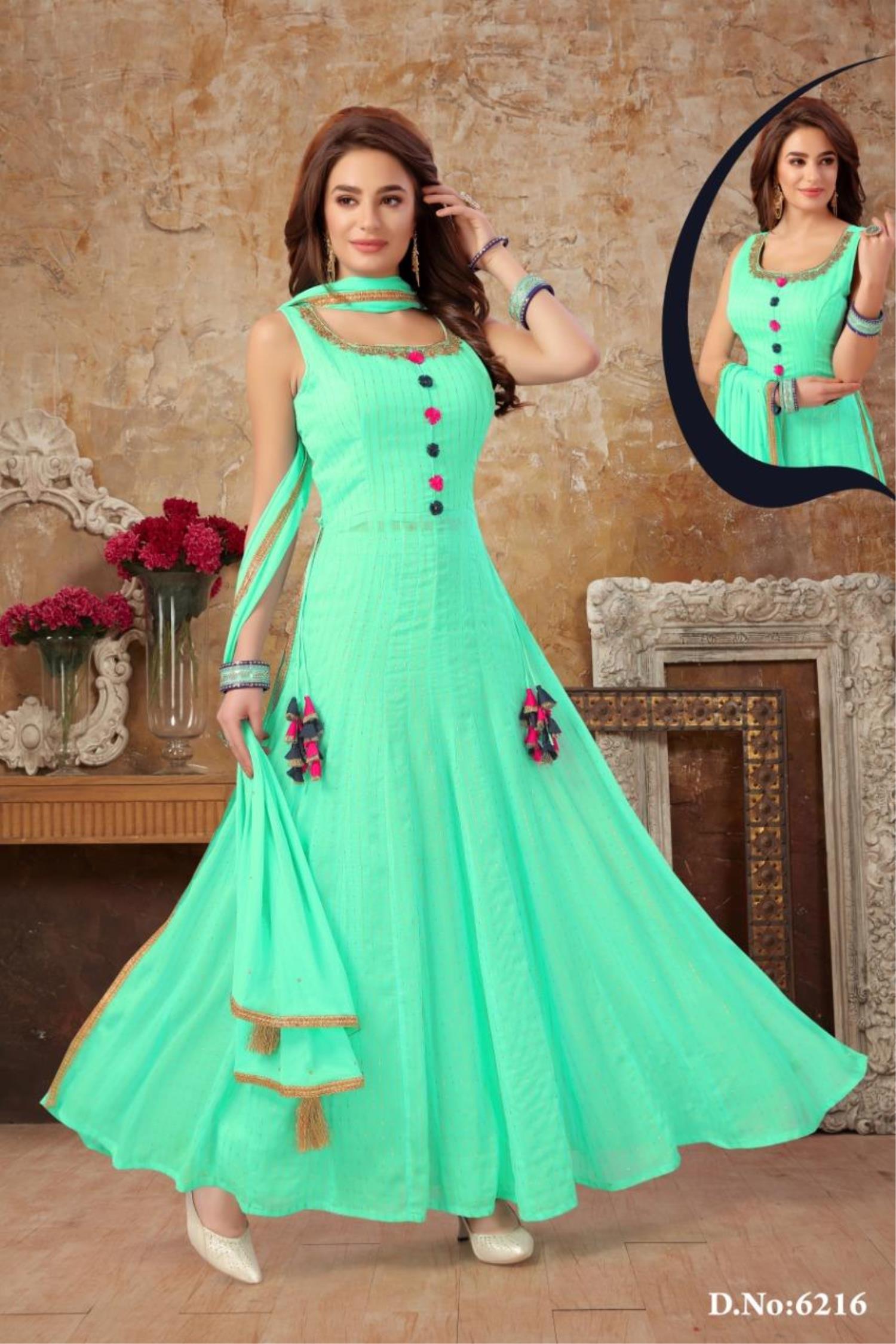 Sea Green Color Party wear Indo Western Suit  ANOKHI FASHION