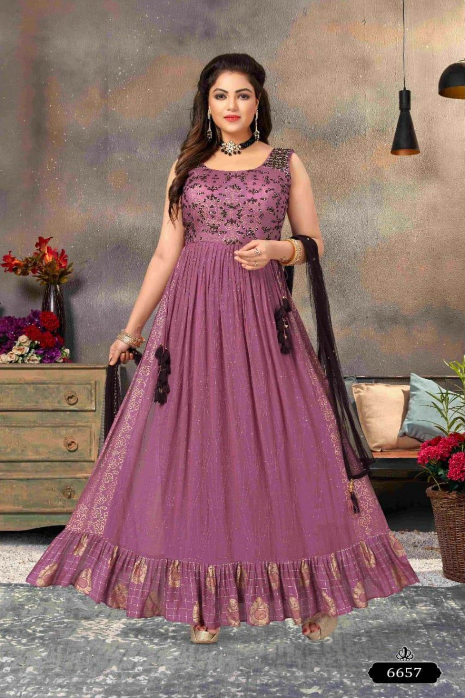 ladies plazo suit party wear