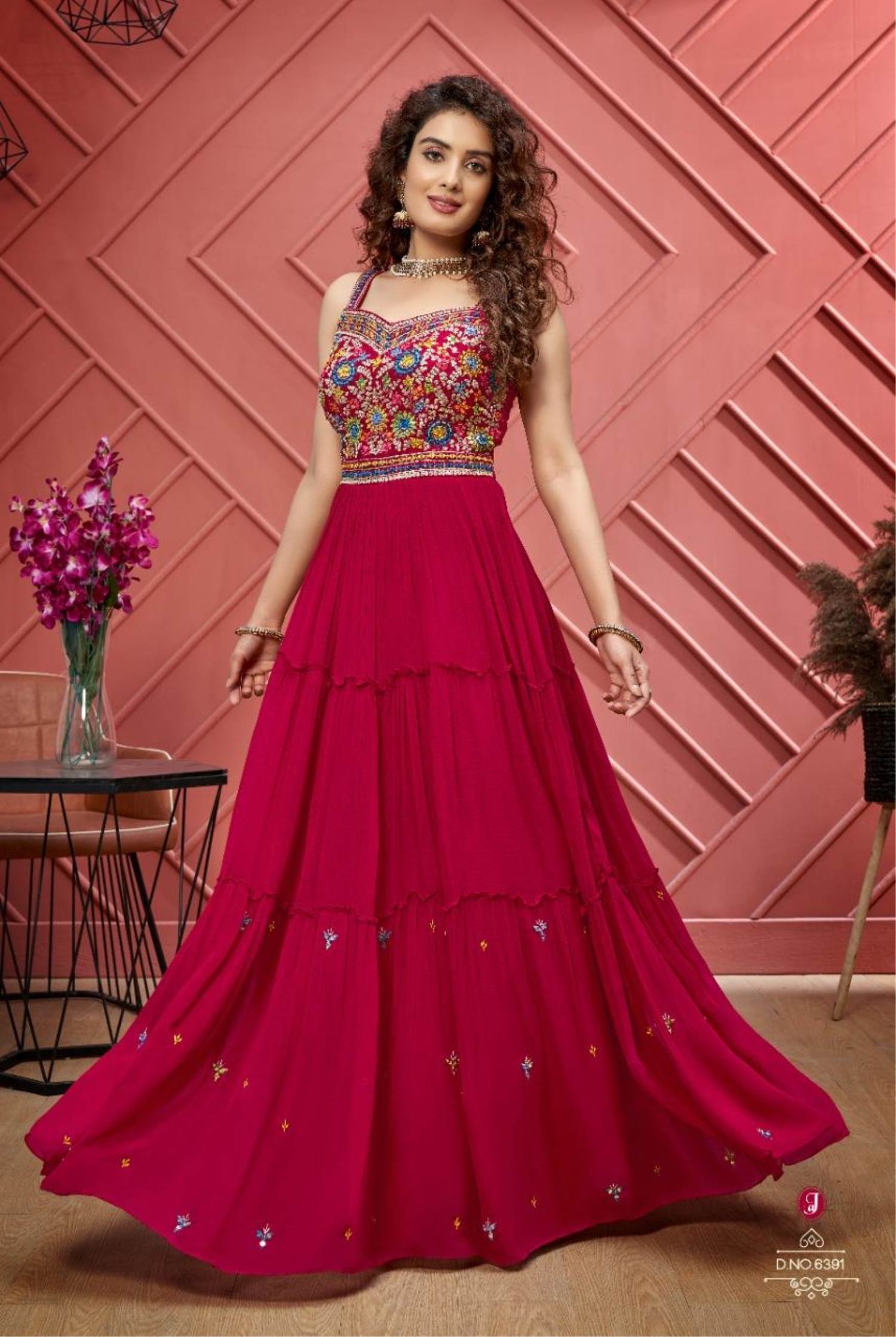 Pink Off Shoulder Embellished Gown – Trendy Divva