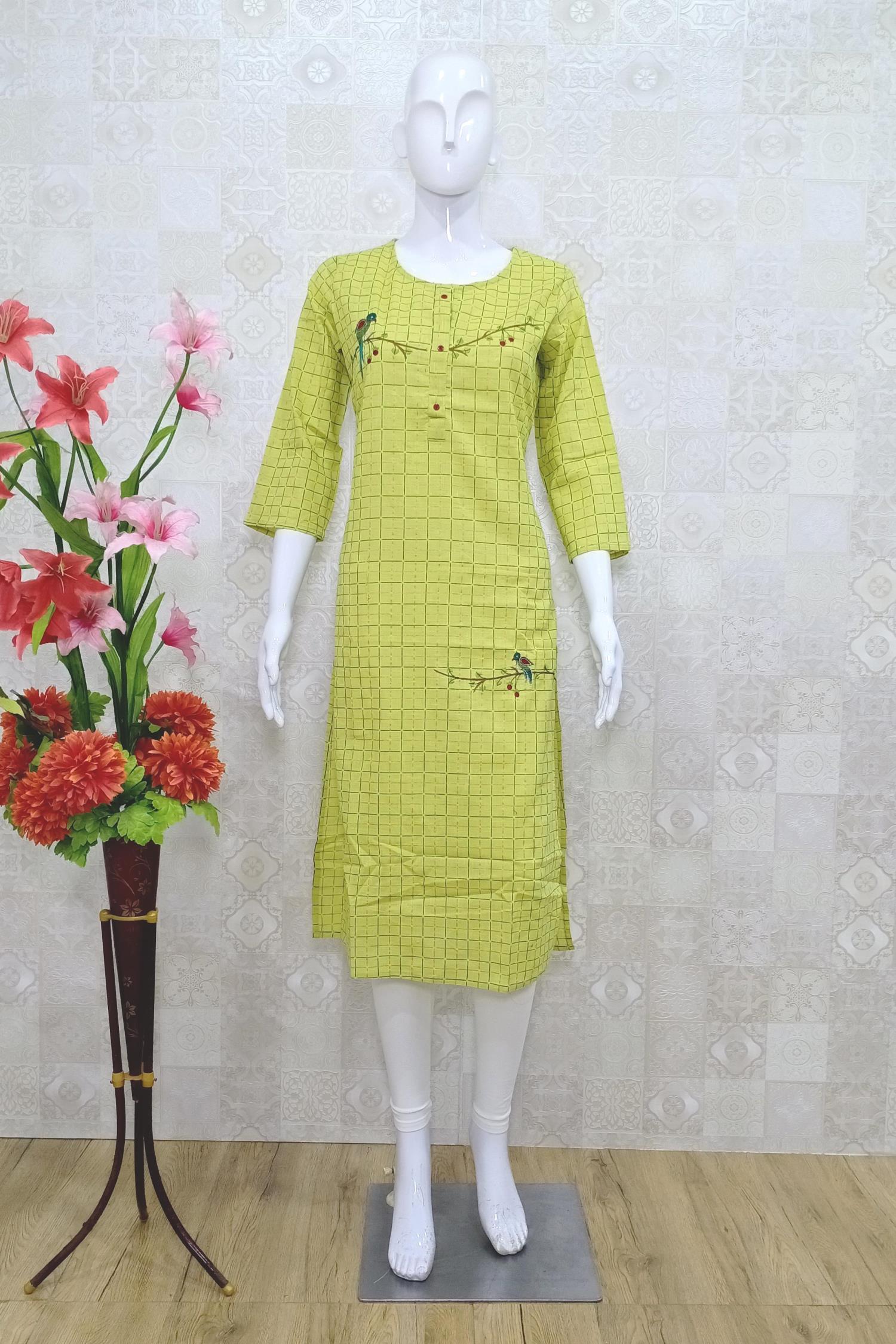 Parrot Color Casual Wear Kurti :: ANOKHI FASHION