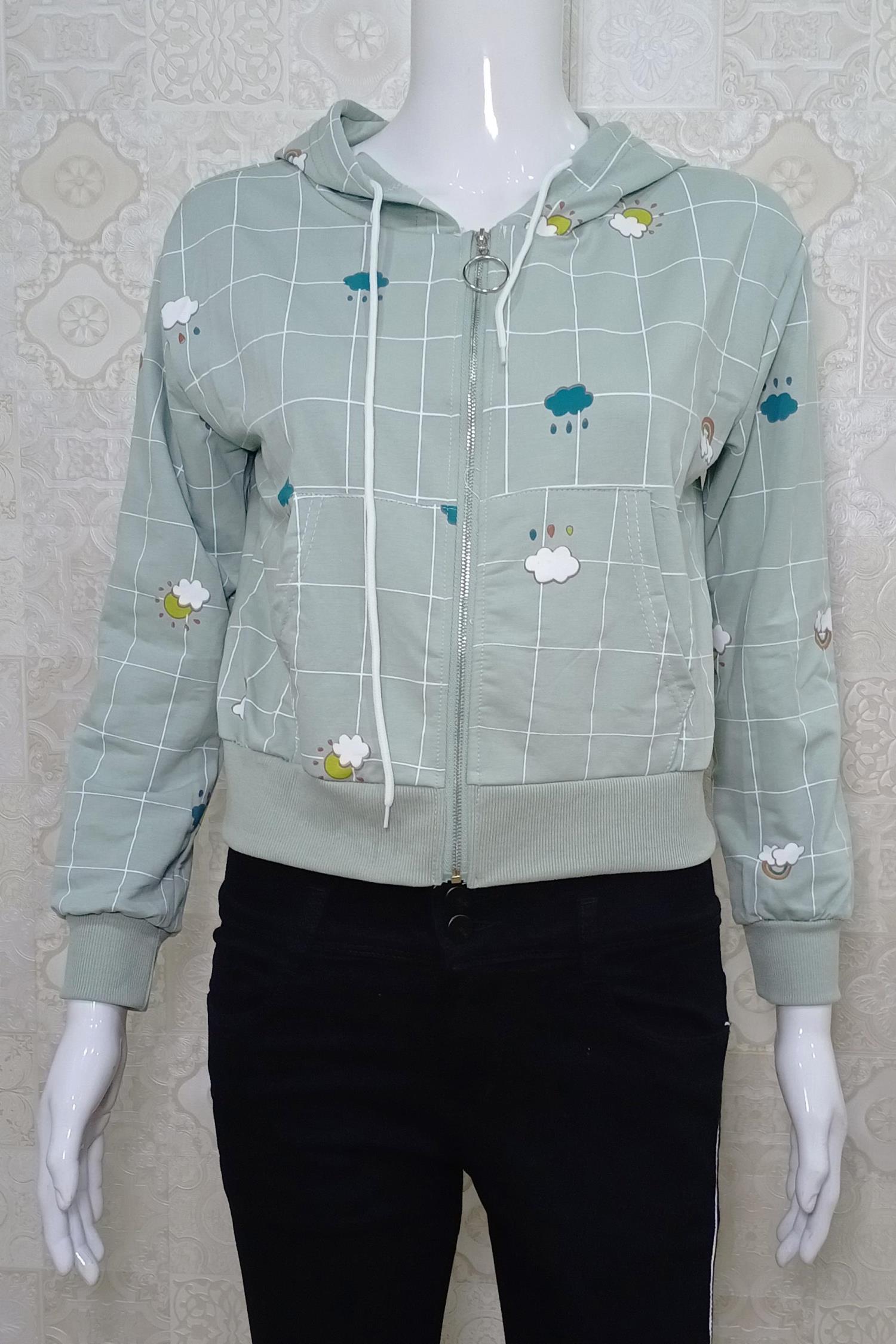 Sea green colour hoodie Clearance