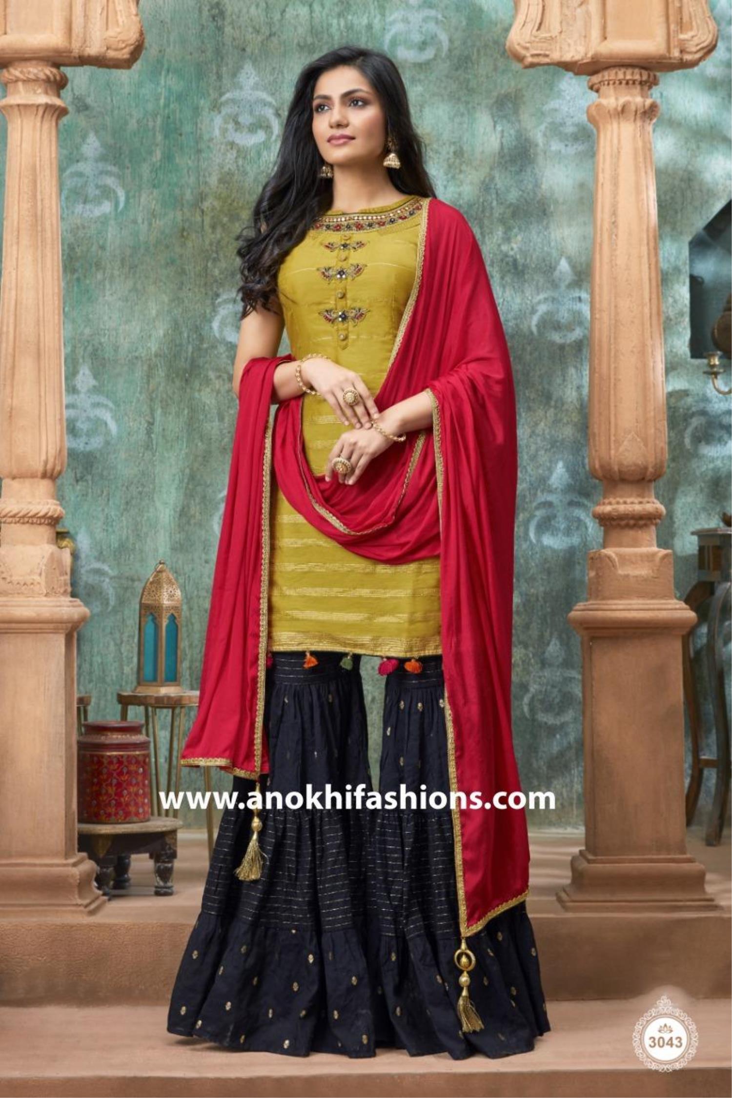 gharara in yellow colour
