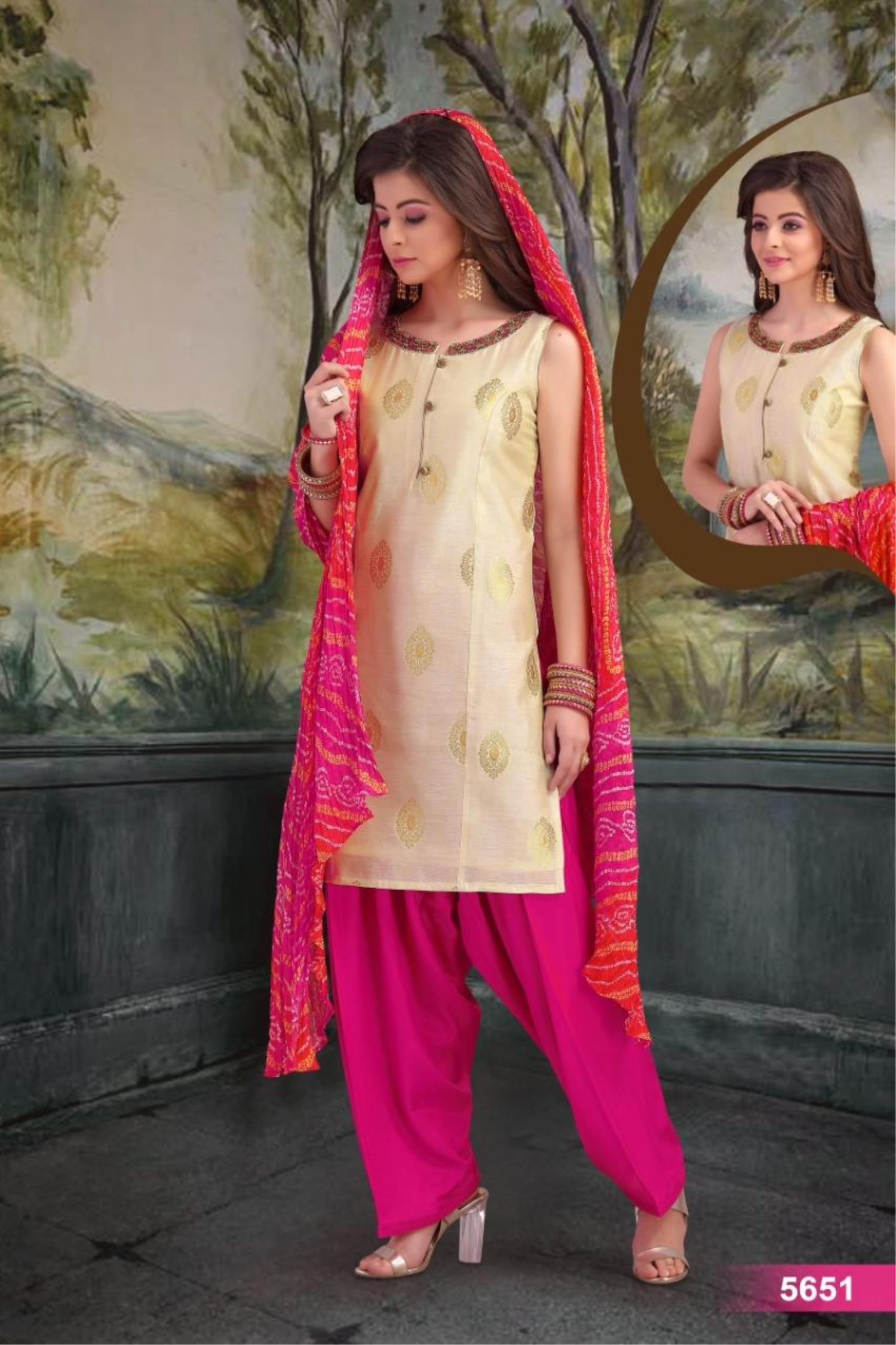 Cream Color Wedding Collection Patiyala 