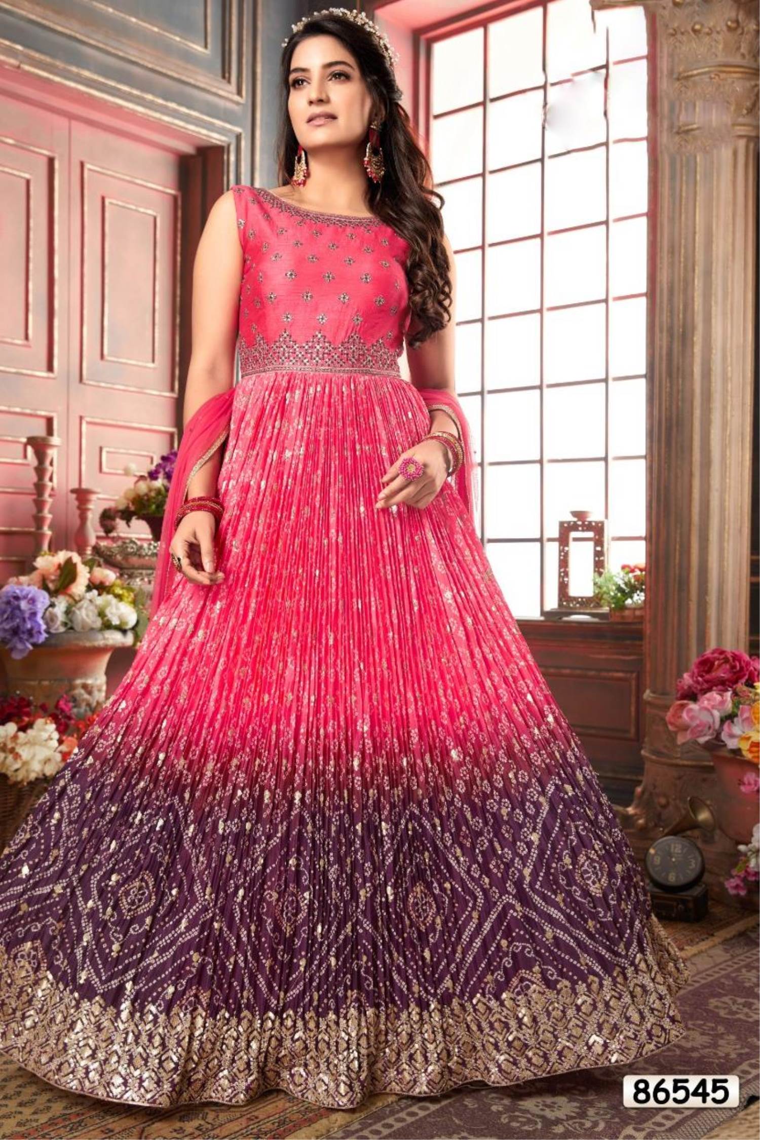 Light Gajri Stylish Long Wedding Gown wedding gowns are very beautiful