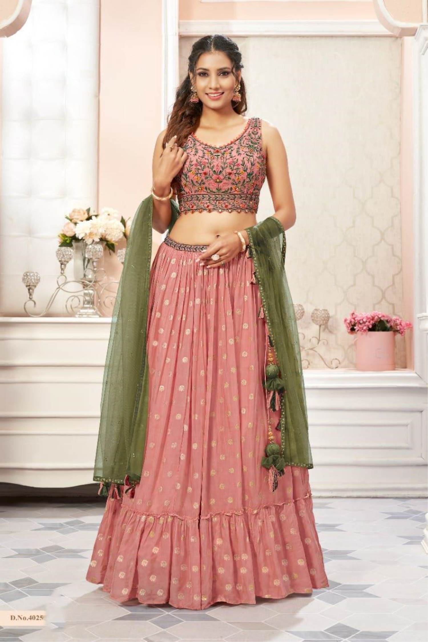 Buy Peach Blue Designer Lehenga online-Karagiri – Karagiri Global