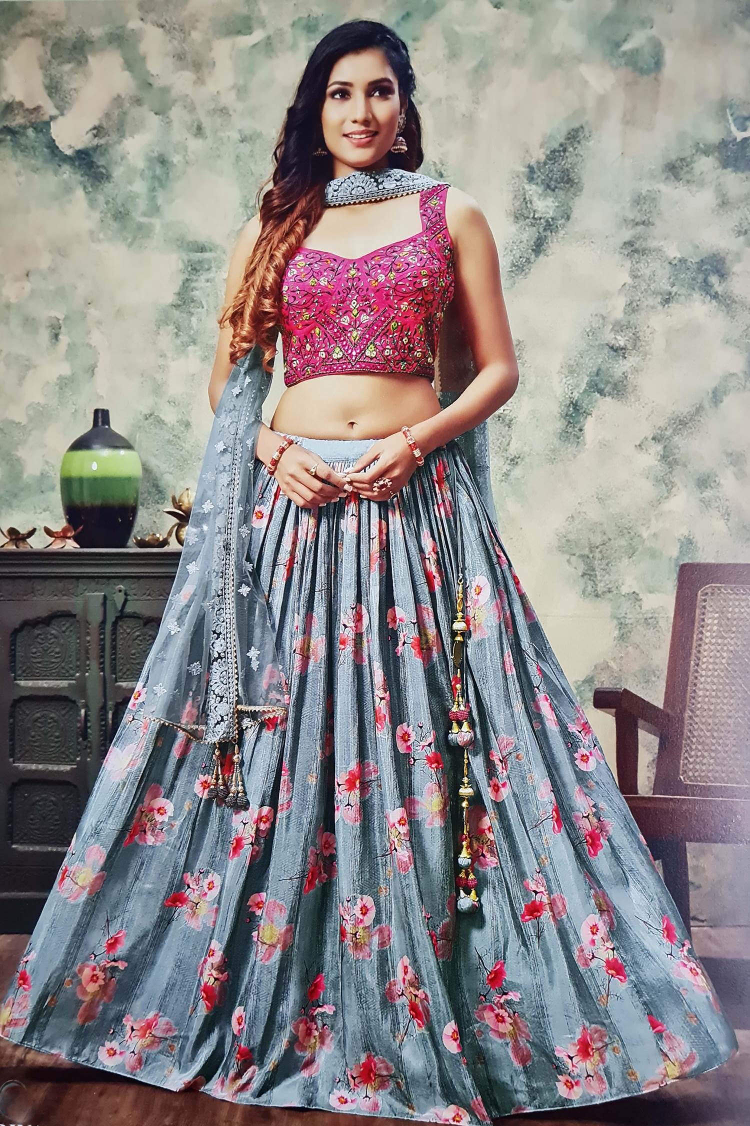 Grey Lehenga Sets - Buy Grey Lehenga Choli Online US UK