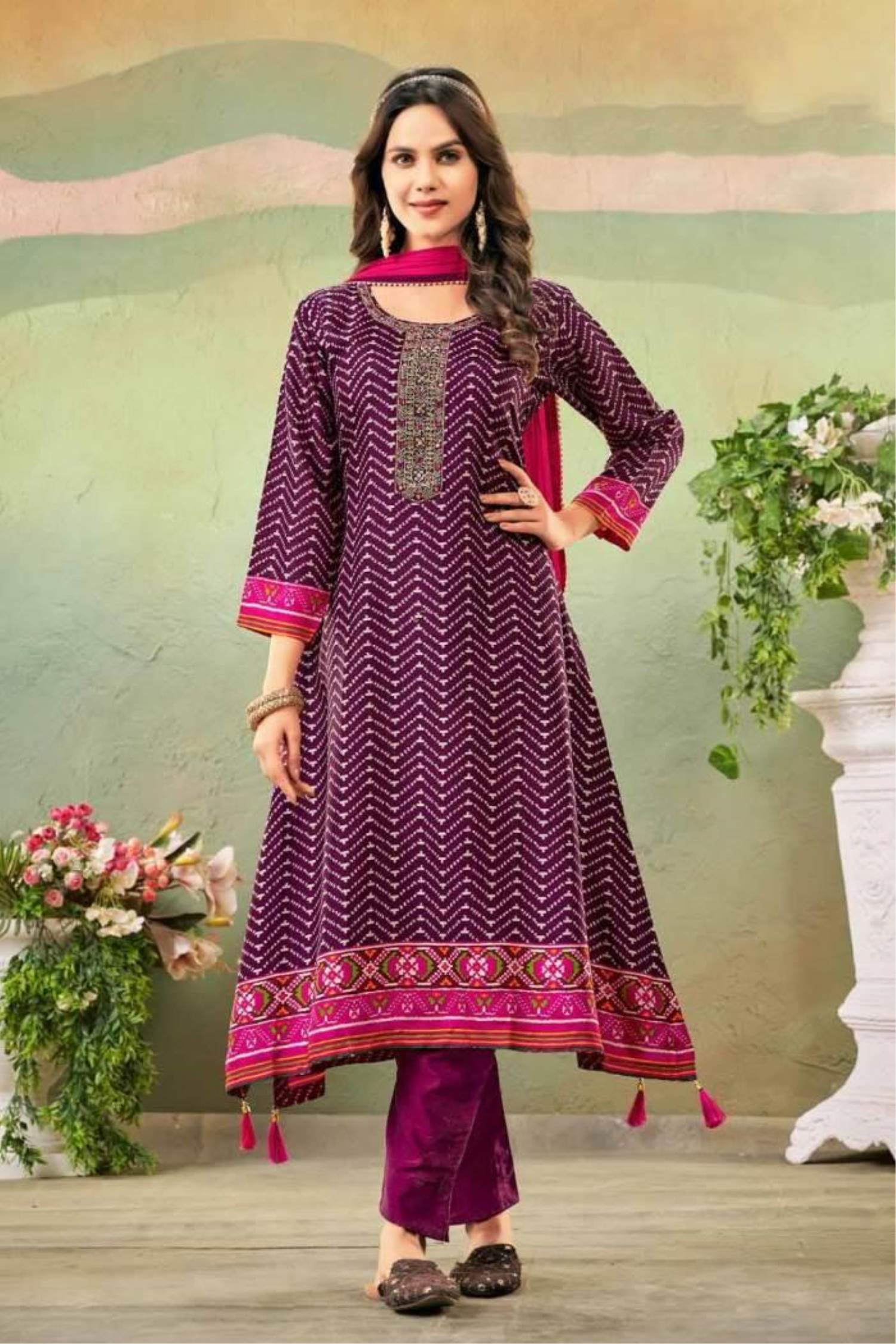Green Printed Kurti With Inner  RITU KUMAR  4070112