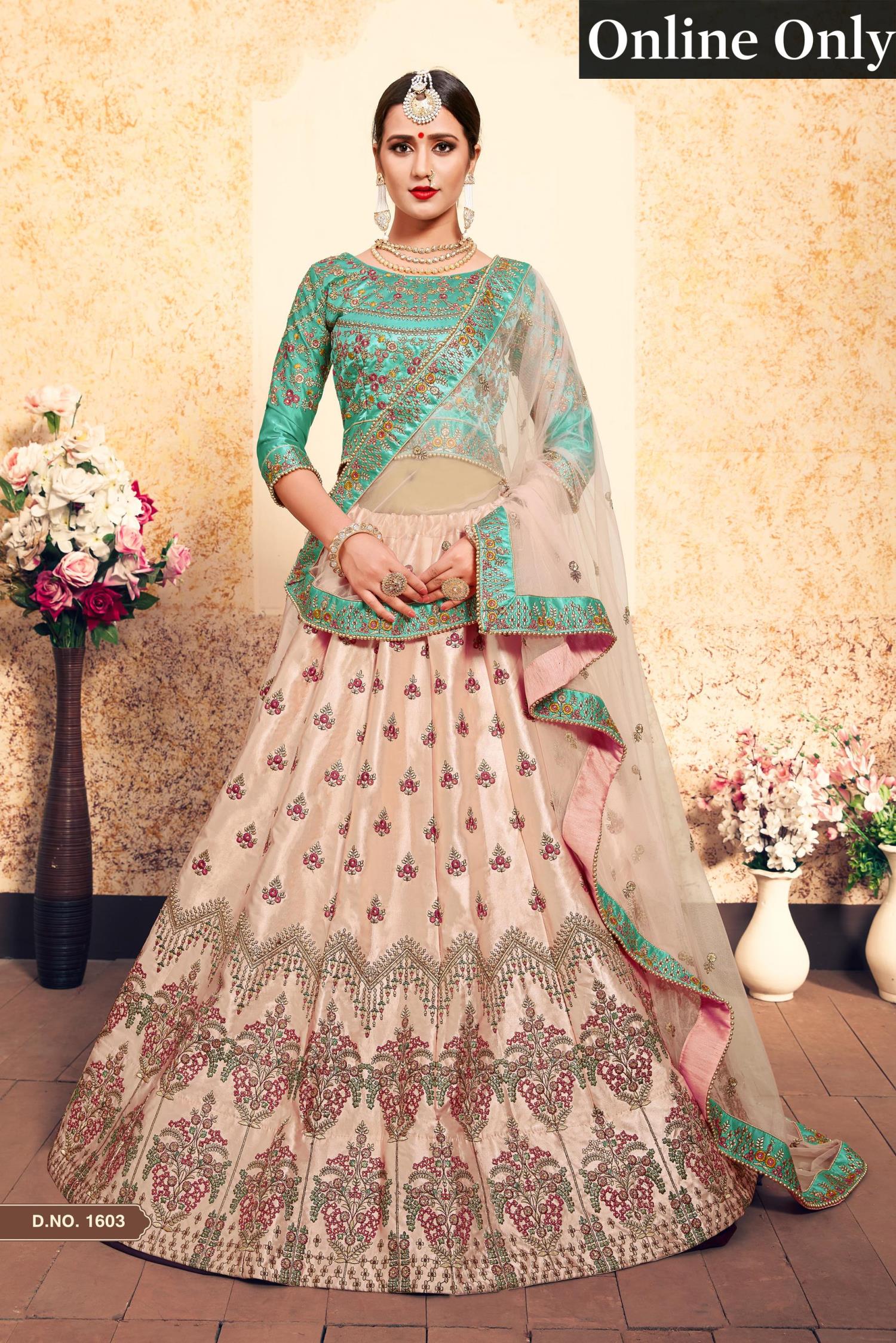 Doctor Bride Stunned In A Peacock Designed Peach Lehenga With Silver And  Golden Gotta-Patti Work