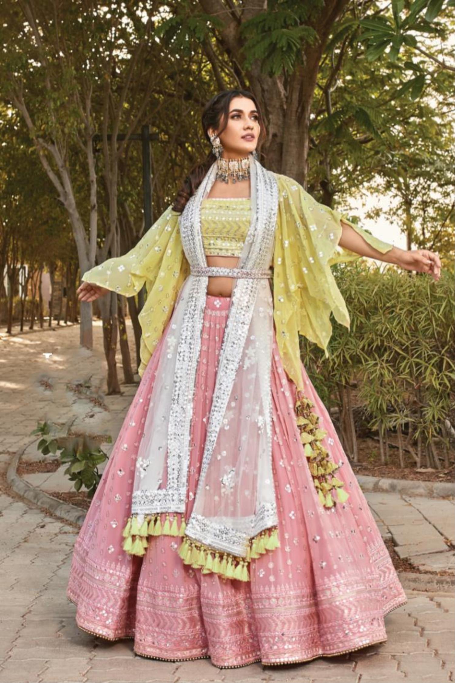 White and Peach Color Combination Lehenga Choli With Dupatta :: MY SHOPPY  LADIES WEAR