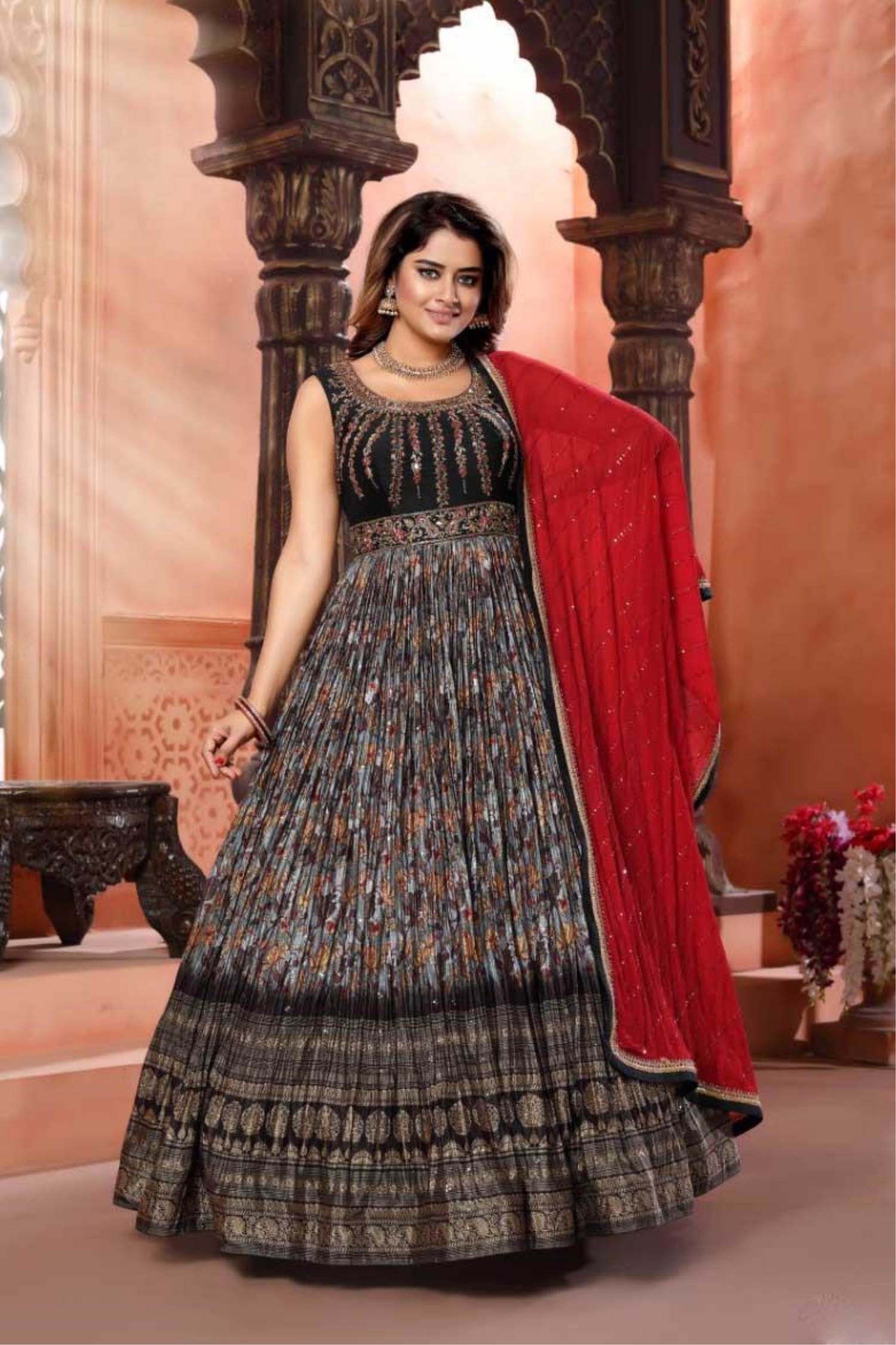 Breathable Premium And Trendy Womens Black Colour Full Designer Gown at  Best Price in Hyderabad | Second Skin
