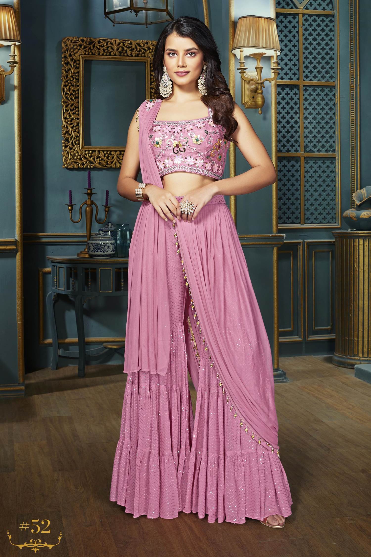 Classic Pink Gajri Banglori Silk Pure Hand Work Stitched Anarkali Suit