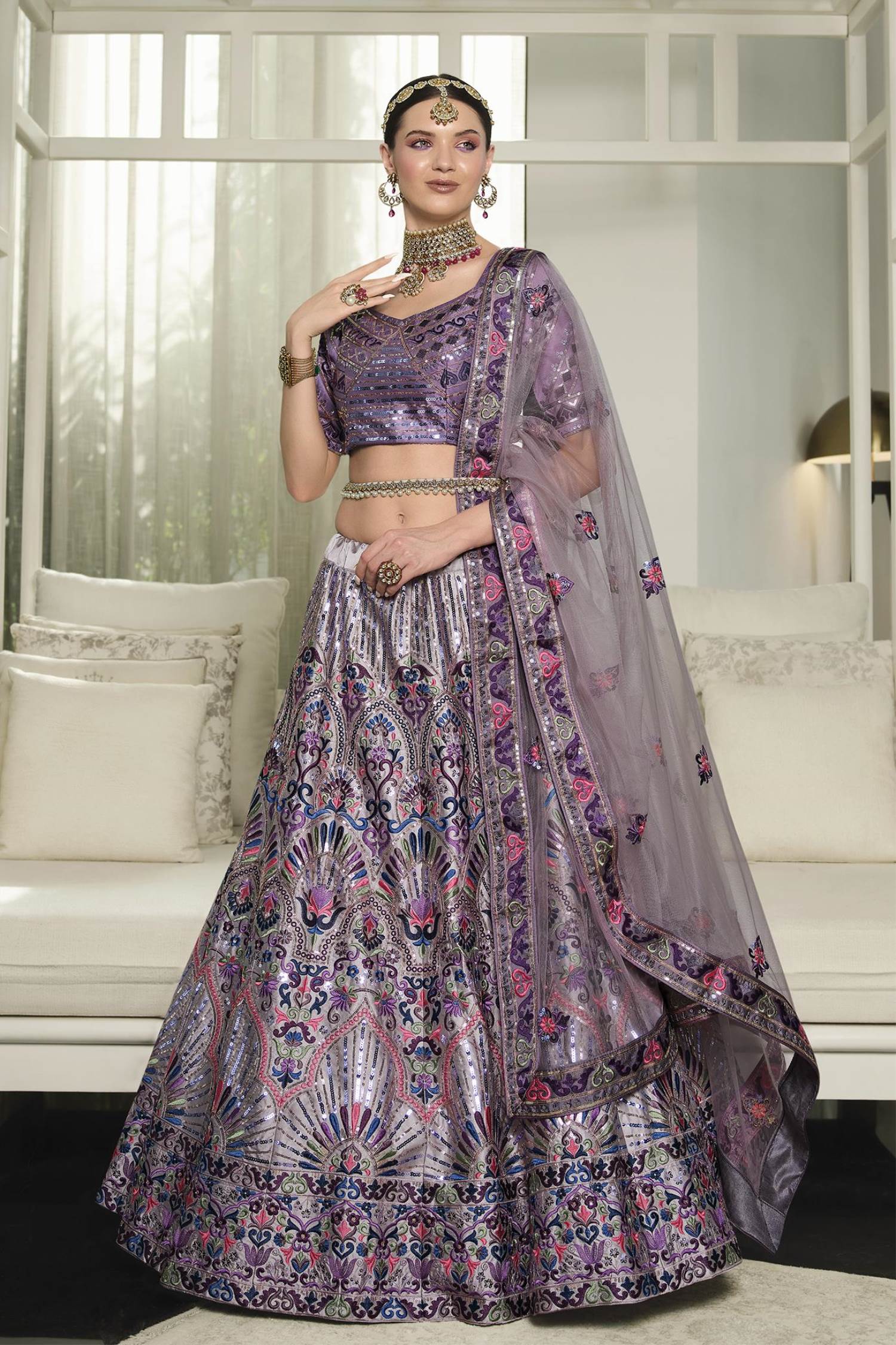 Shop Silver Lehenga for Women Online from India's Luxury Designers 2024