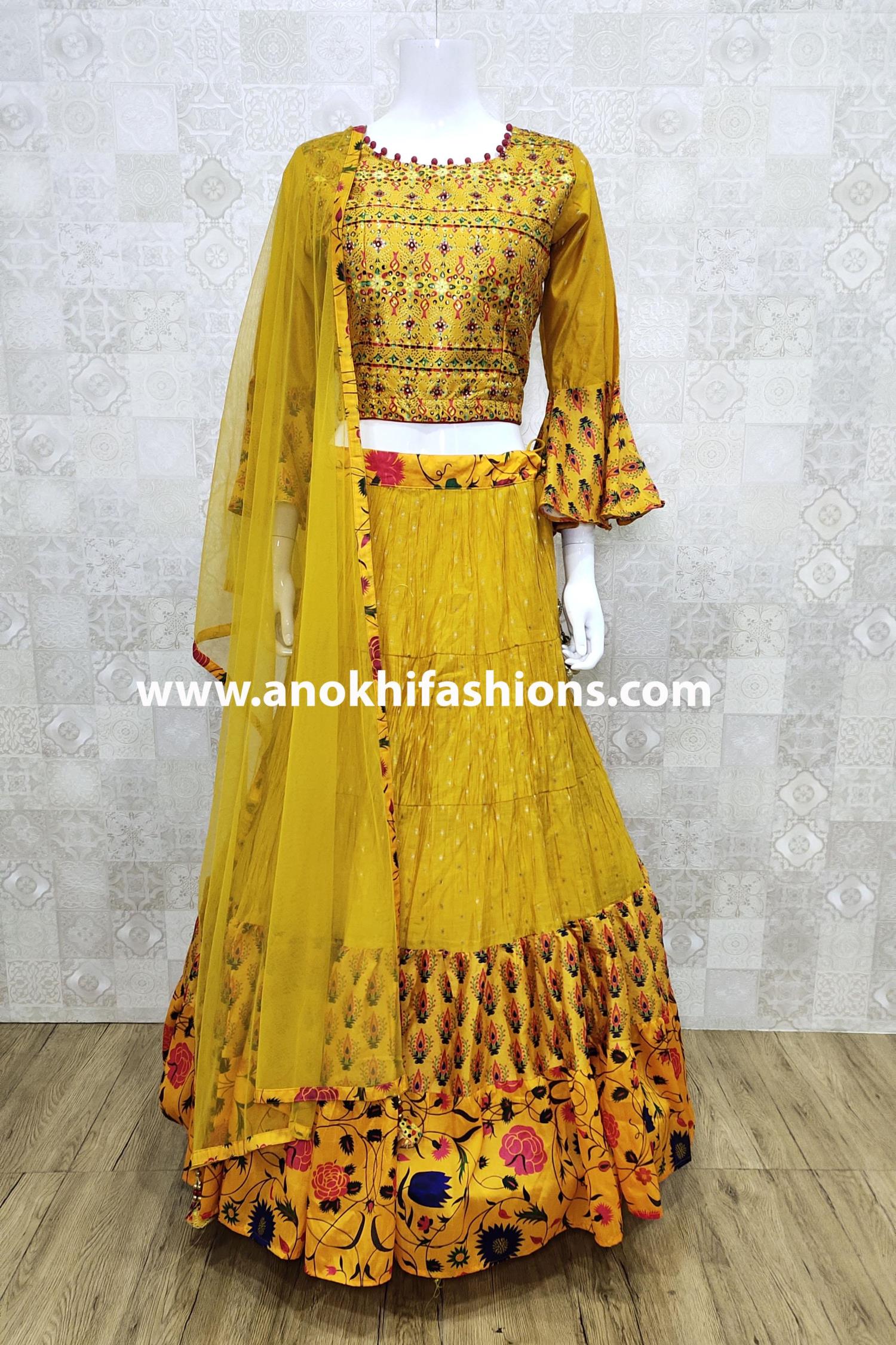 Mustard Color Party Wear Lehenga Choli With Dupatta ANOKHI FASHION