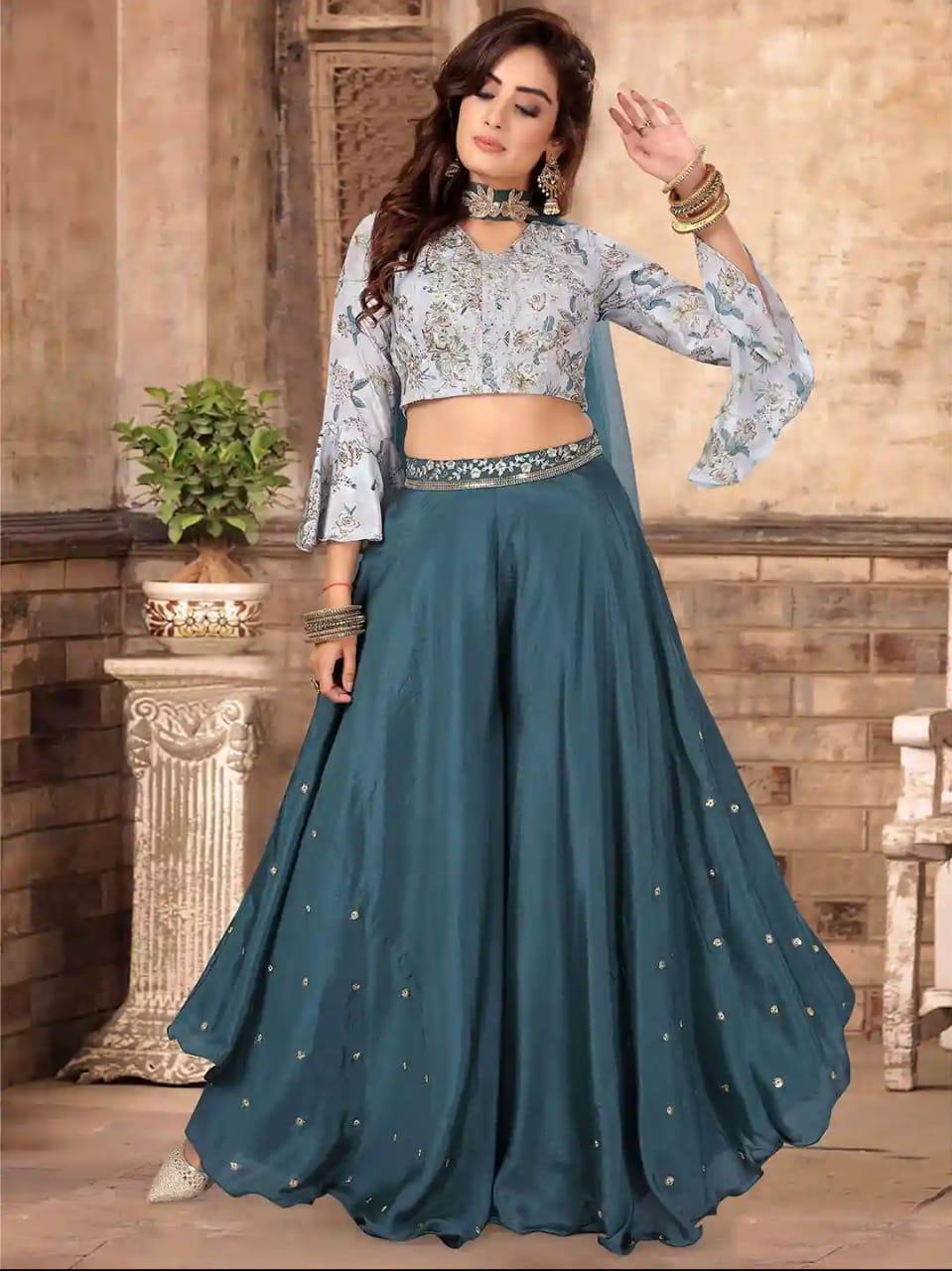 Beautiful baby blue suit with pins dupatta. Beautiful color combination. |  Indian designer wear, Dress indian style, Indian designer outfits