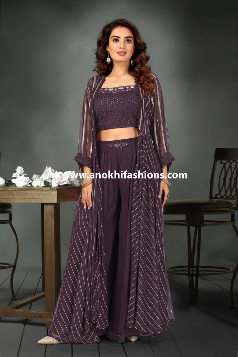 Shop Maroon Pakistani Georgette Plazo Suit Online Shopping for Girls &  Women – HATKE BRIDE