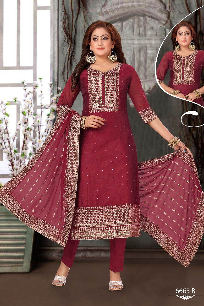 Maroon Designer Readymade Flared Dress for Women, Pakistani Traditional Party  Wear Suit Top & DupattaI