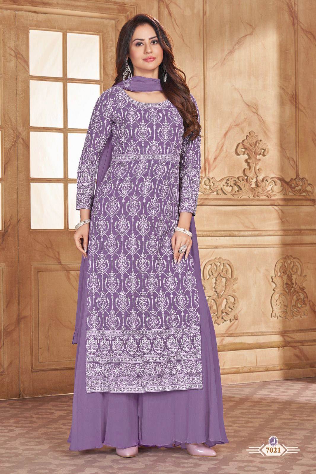 Function Wear Wine Color Georgette Embroidered Work Salwar Suit For La –  Lehenga Closet
