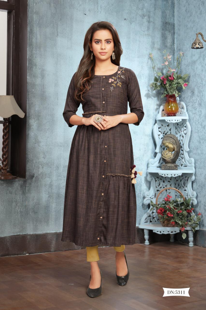Brown Color Casual Wear Kurti ANOKHI FASHION