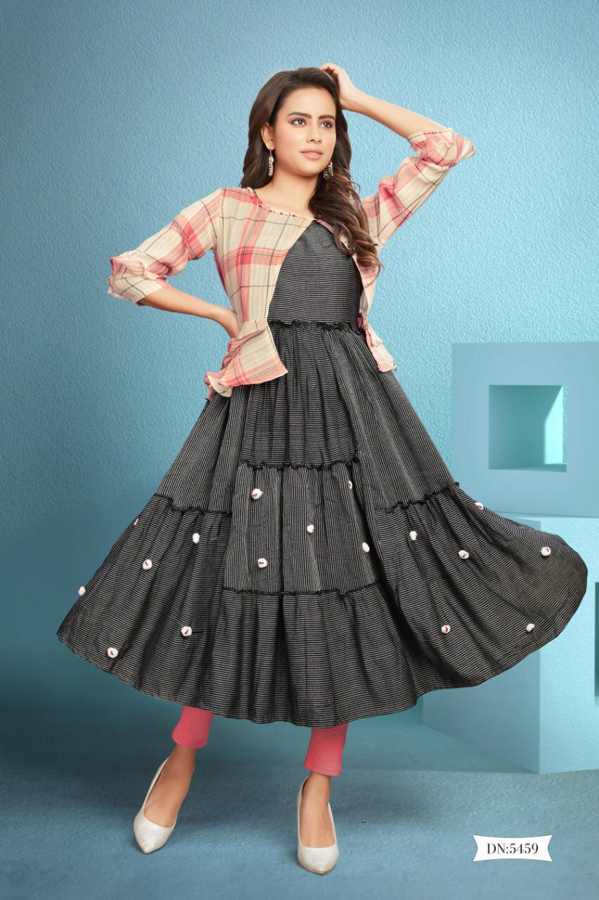 Women's Trendly New Anarkali Yoke Design Gown Kurti