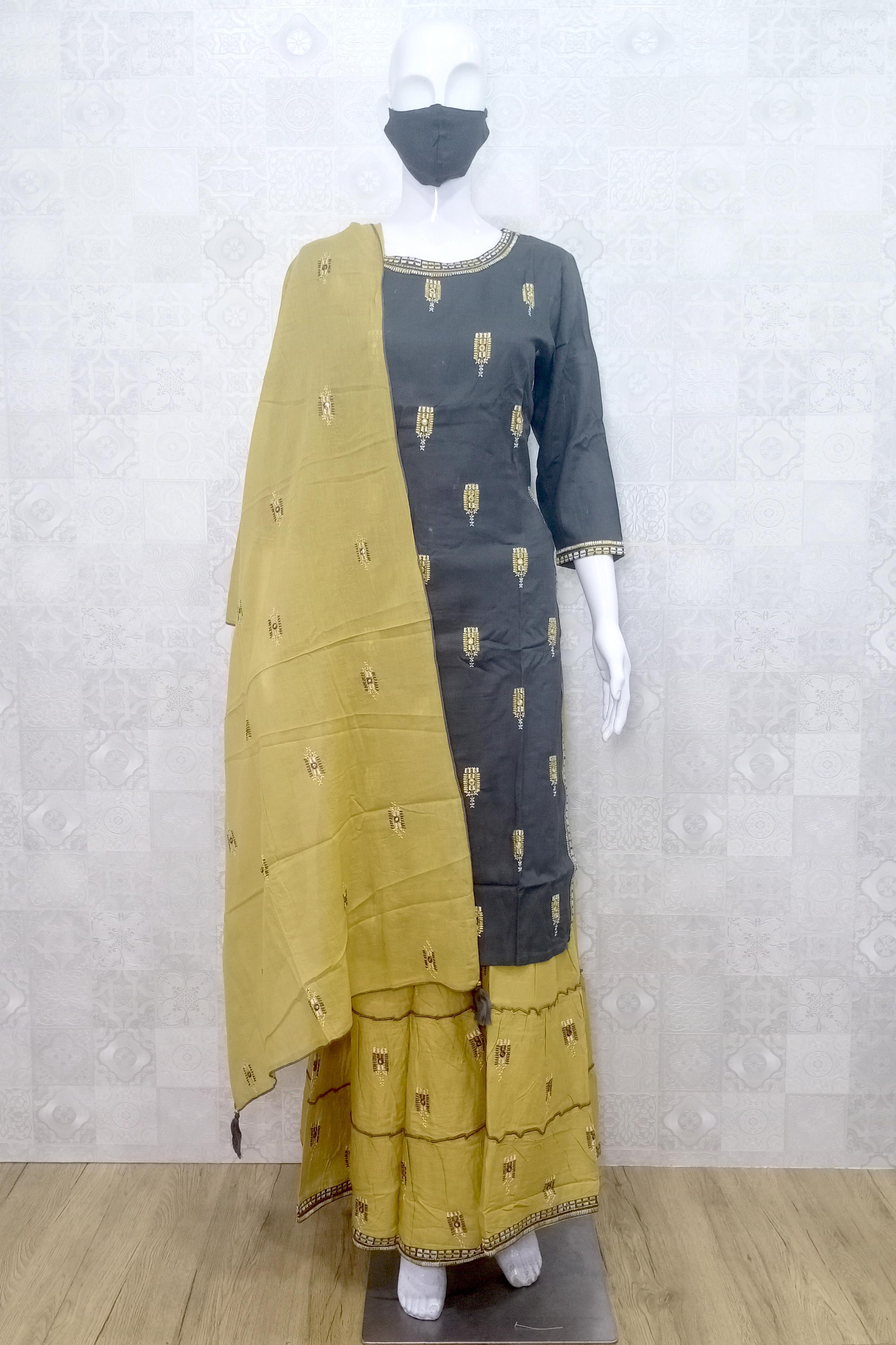 gharara in yellow colour
