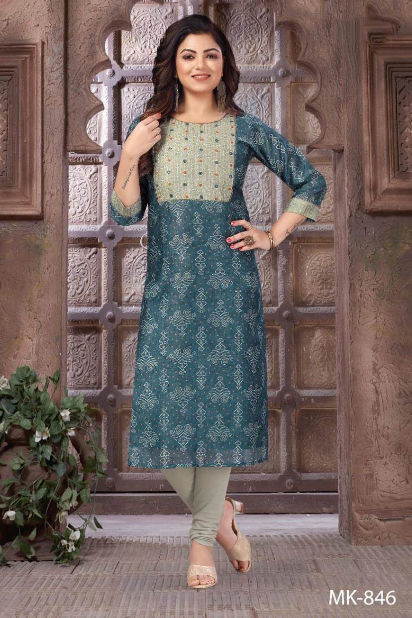 Rayon Lehariya Print Straight Kurti for Women Yellow – Fashionous