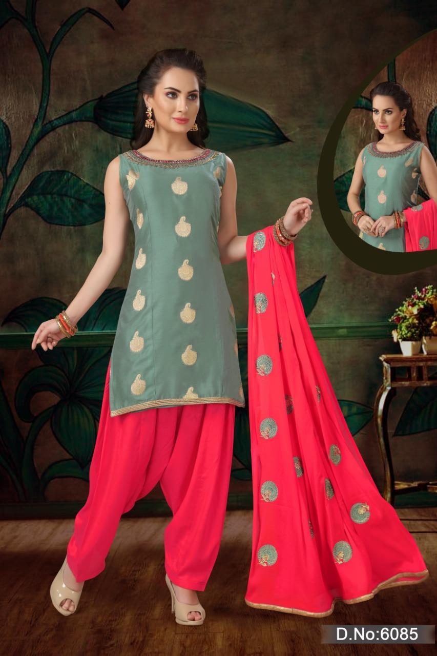 Pink Color Silk Kurti With Grey Dupatta Pujabi Salwar Suit Pakistani Salwar  Suit Plazzo Suit Dress Material for Women Designer Salwar Suit - Etsy