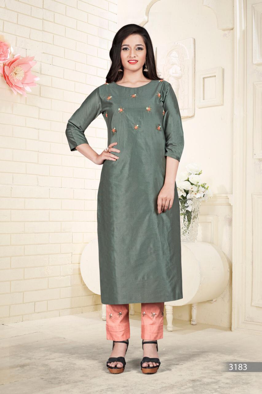 Grey Color Pent Style Kurti Set ANOKHI FASHION