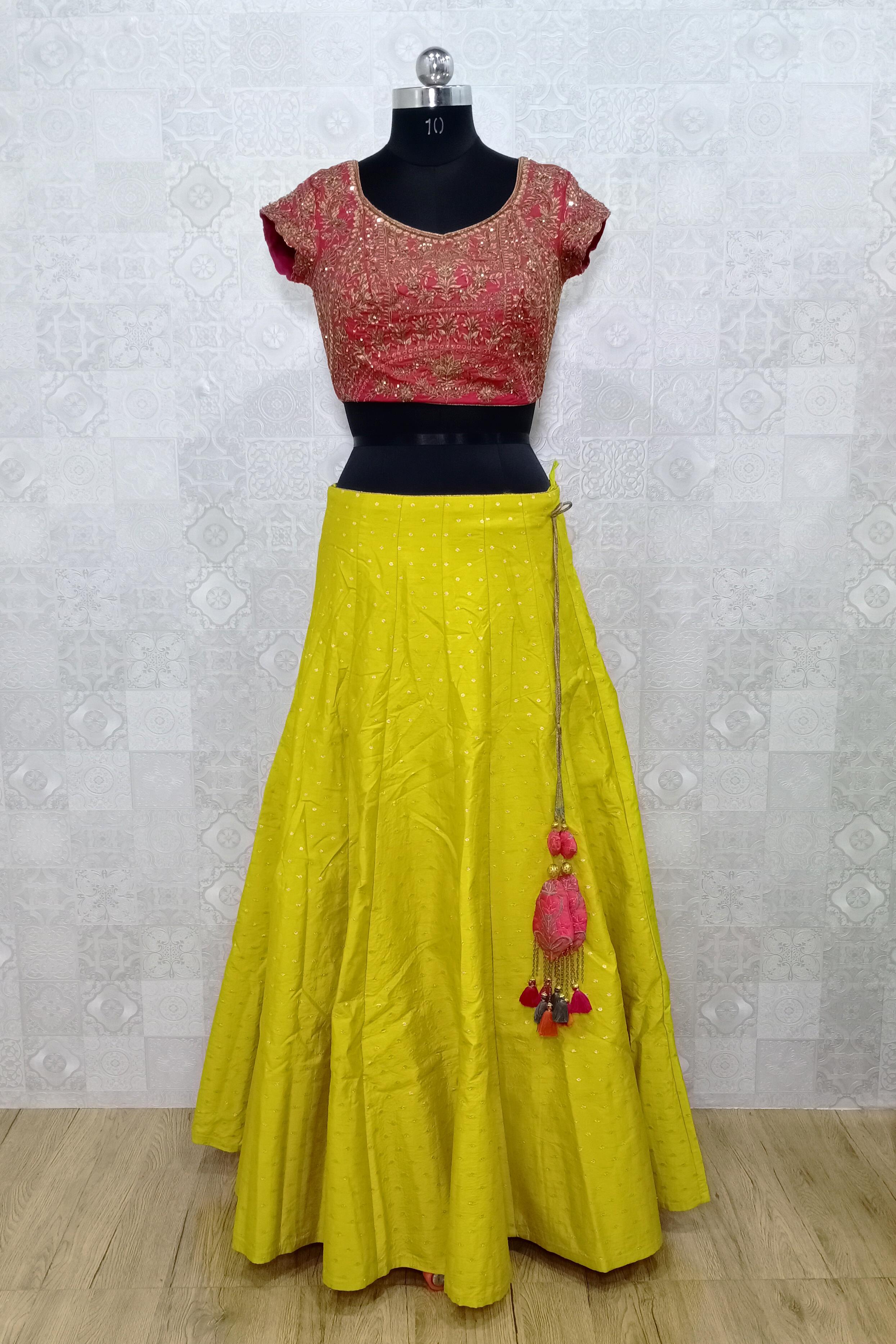 blue lehenga with yellow dupatta