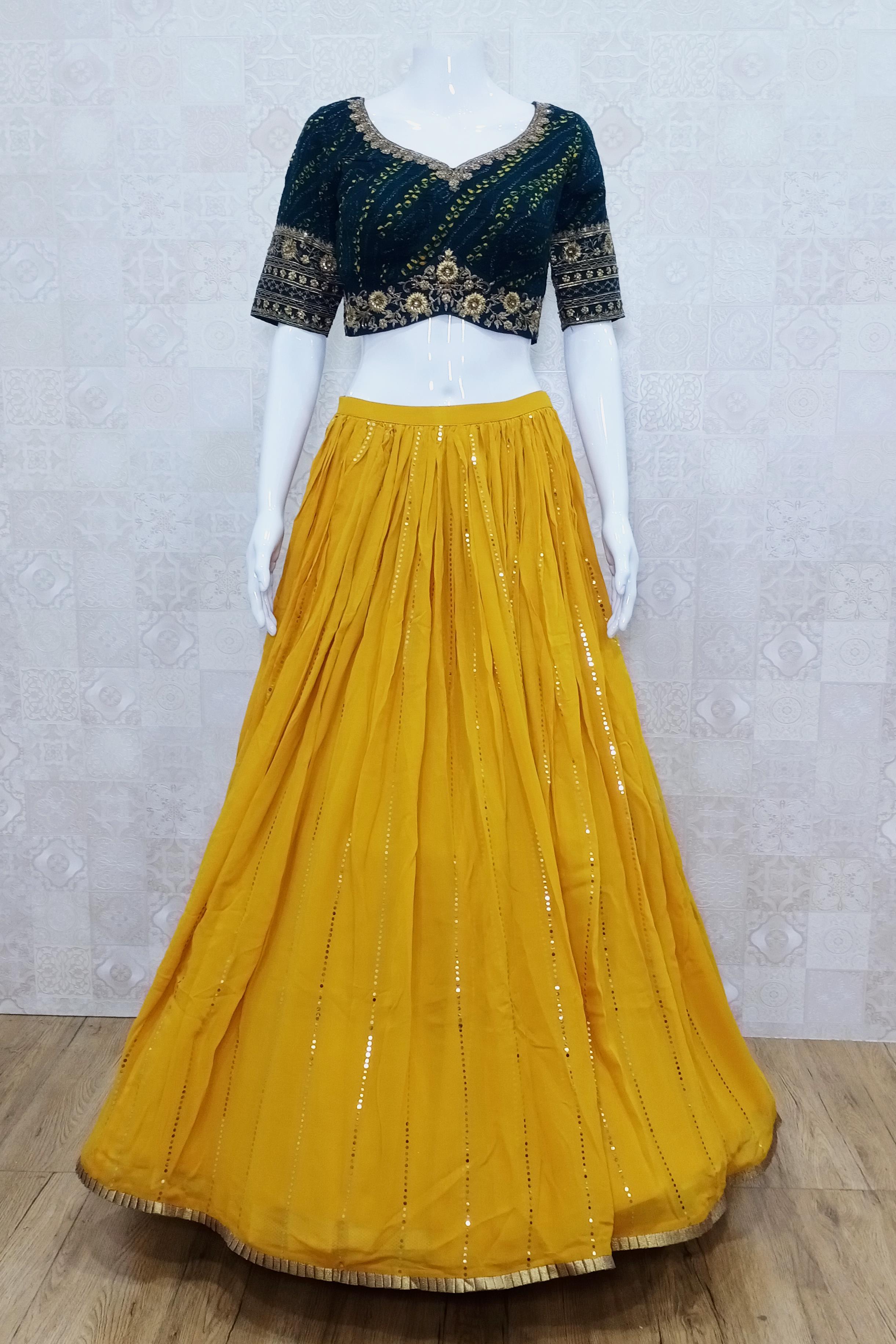 Yellow & Pink Net Lehenga – myRiti