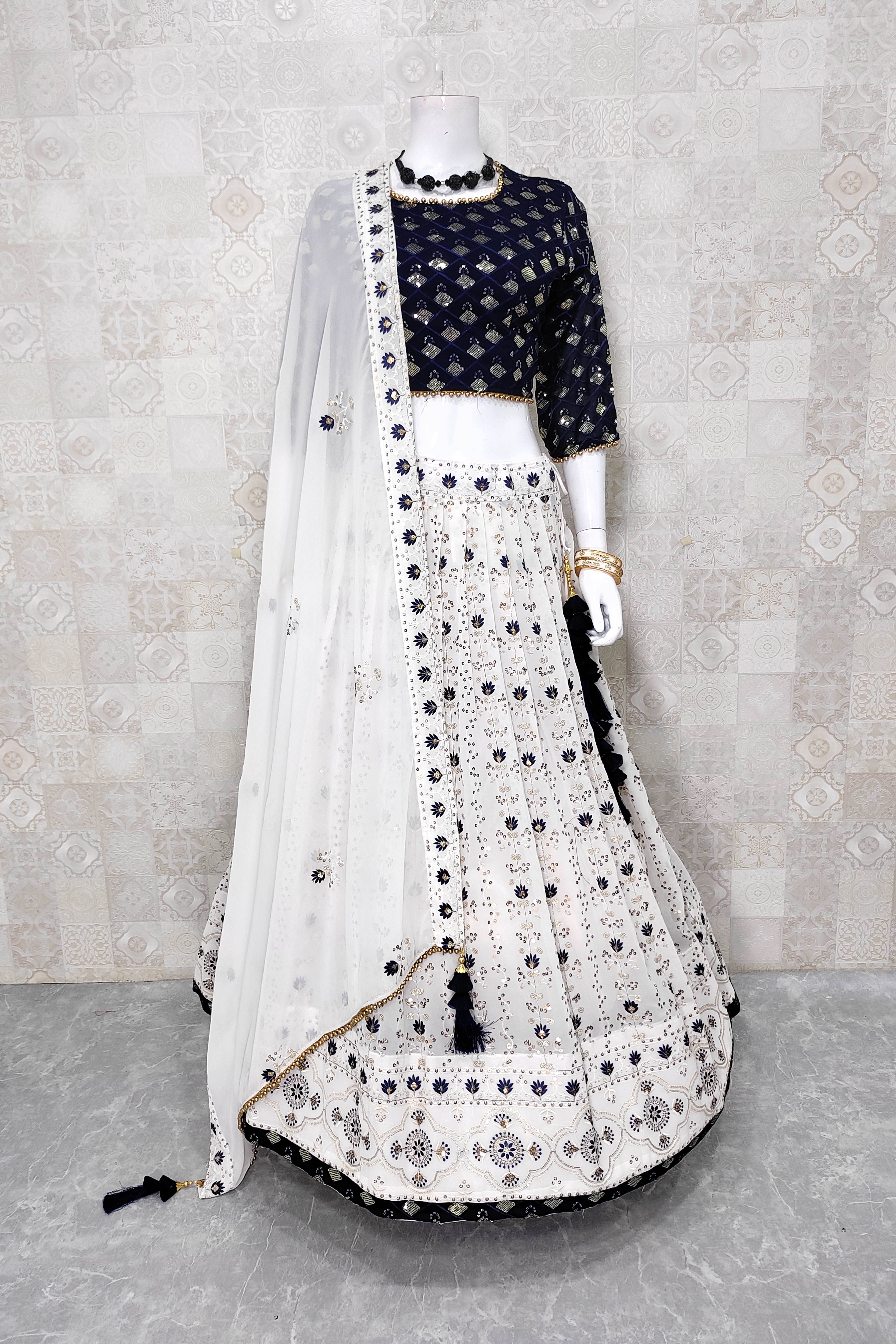 Open Gown Lehenga Blue Pakistani Bridal Dress In Net – Designerslehenga