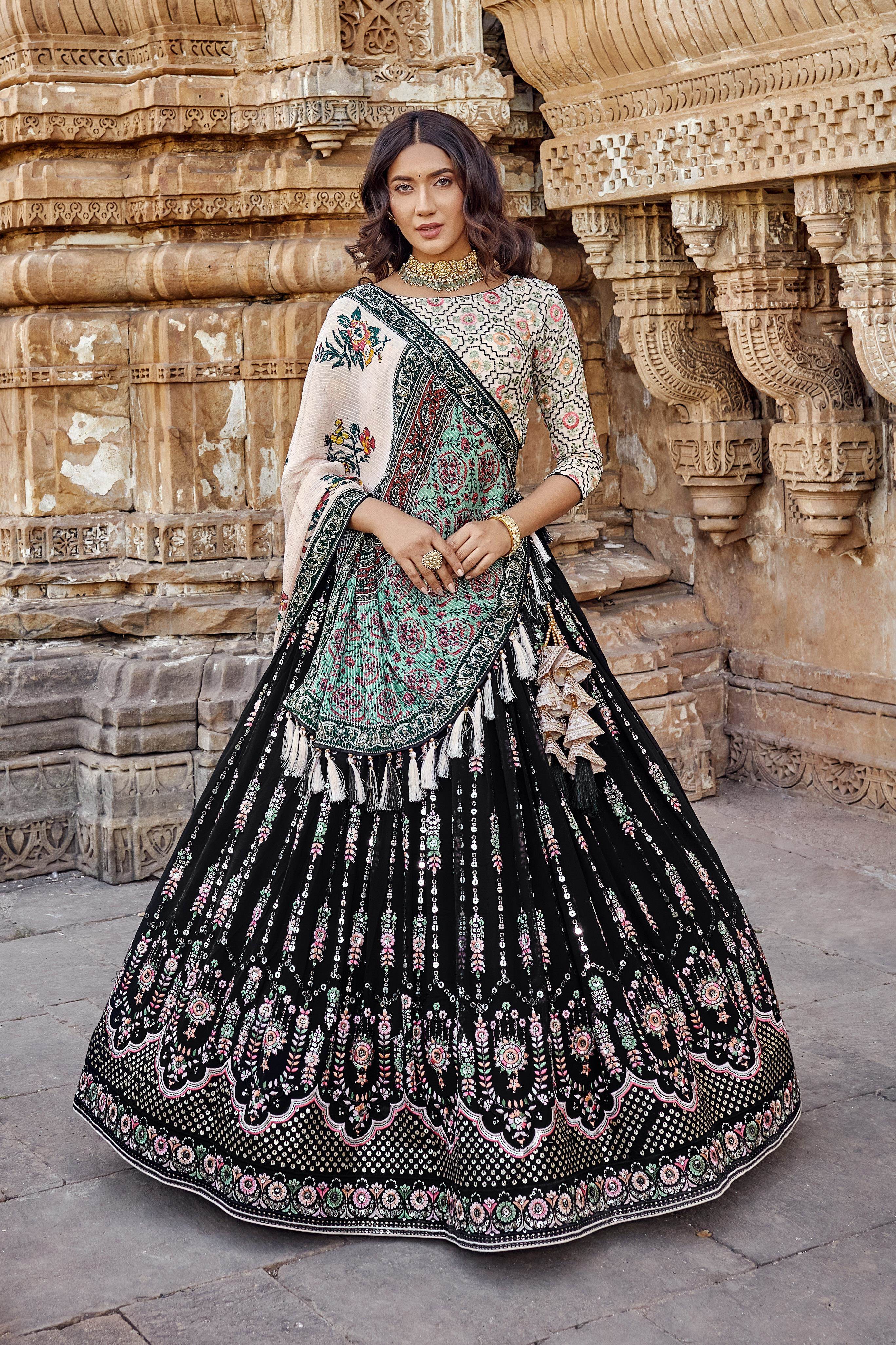 Mustard & Pink Designer Embroidered Net Kurti Style Lehenga | Saira's  Boutique