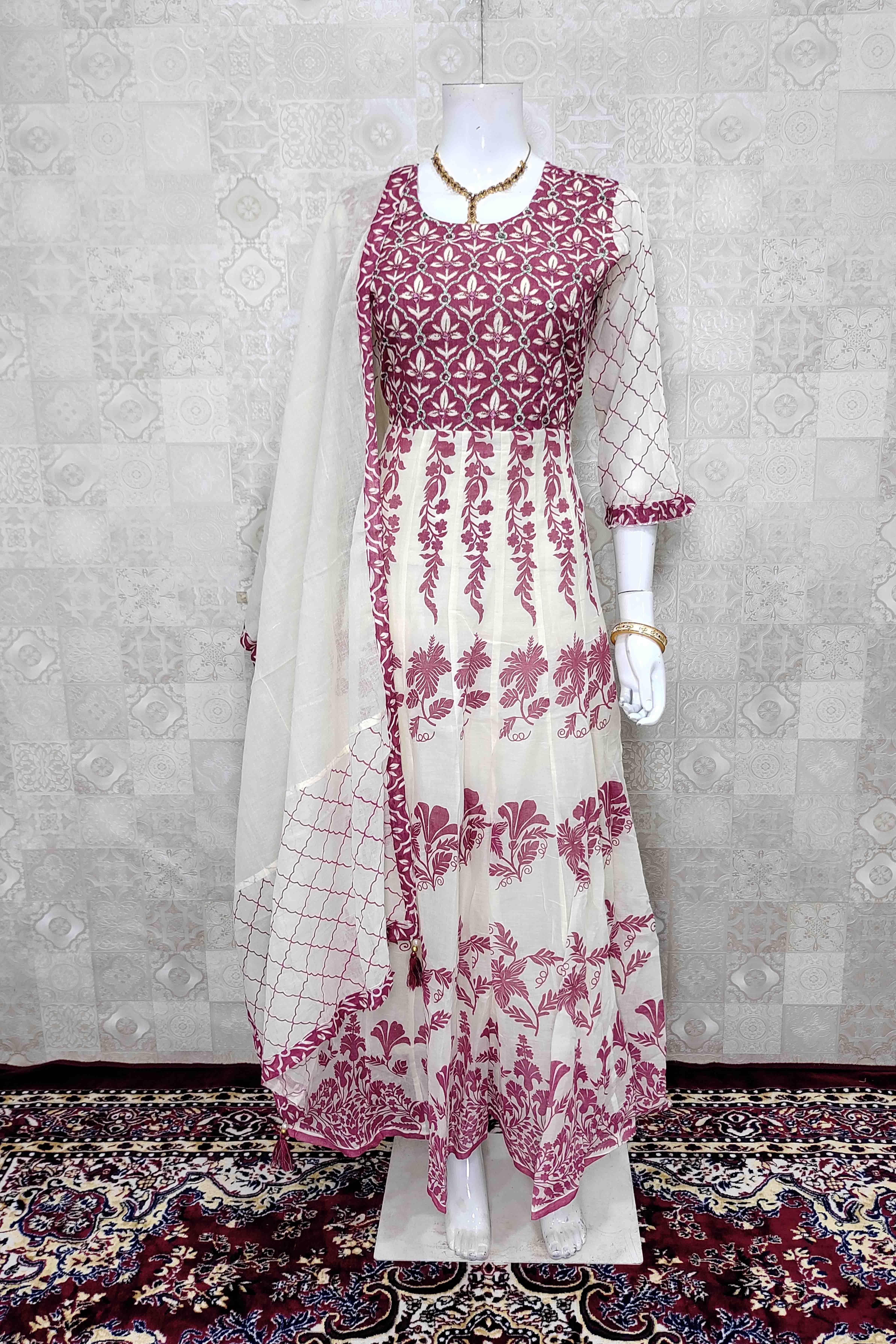 White and pink clearance combination dress