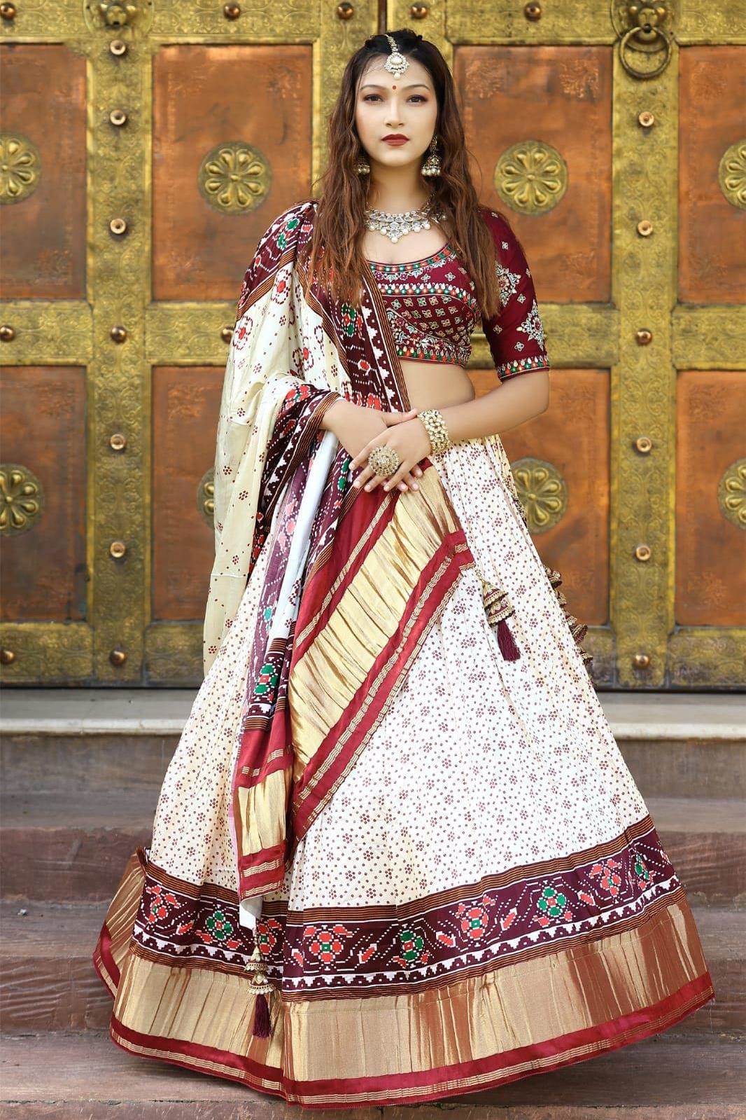 Kutch embroidery Rajasthani Lehenga Choli Skirt Blouse India Dance Gujrati  Costume Set