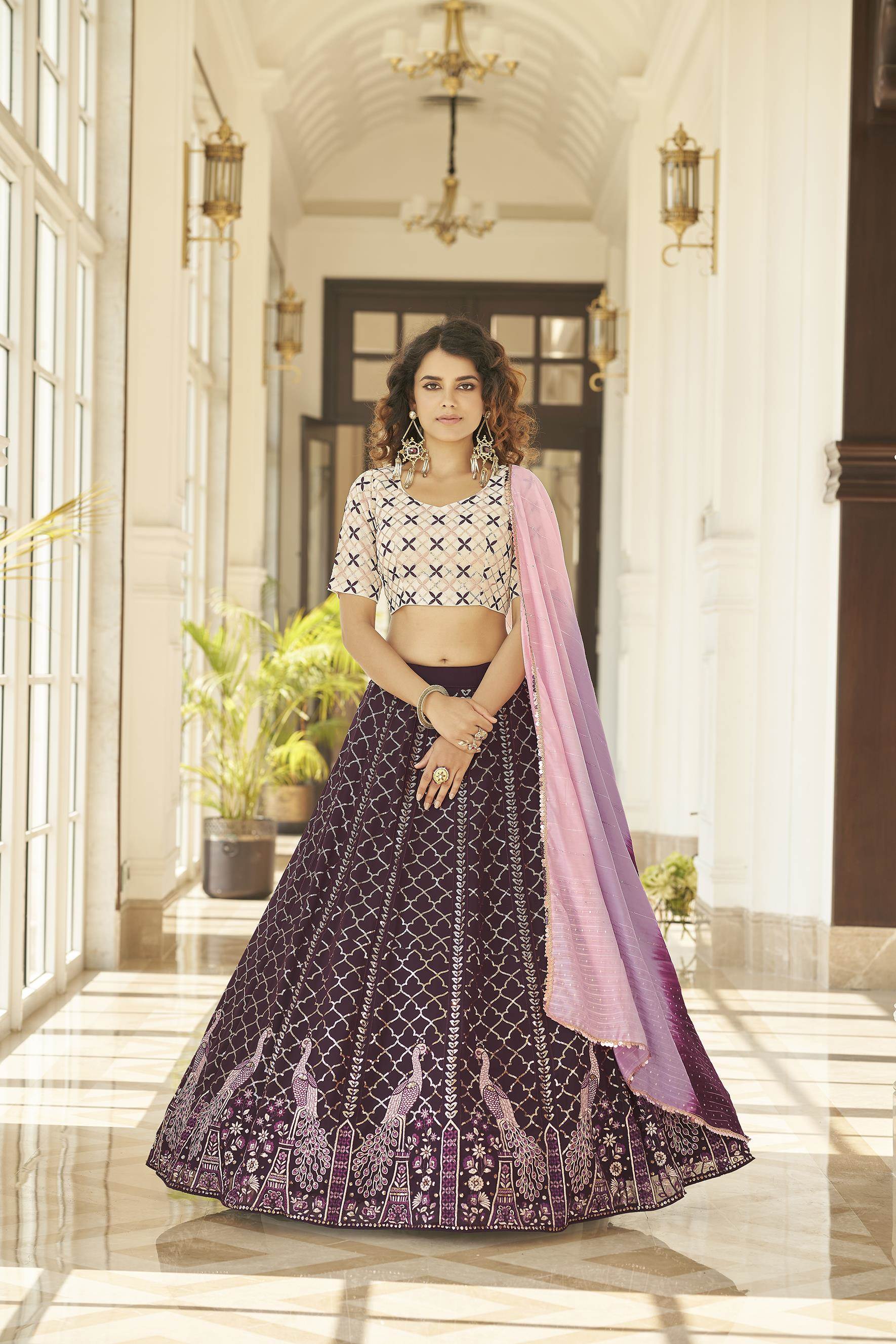 Lovender Color Party wear Lehenga Choli :: MY SHOPPY LADIES WEAR