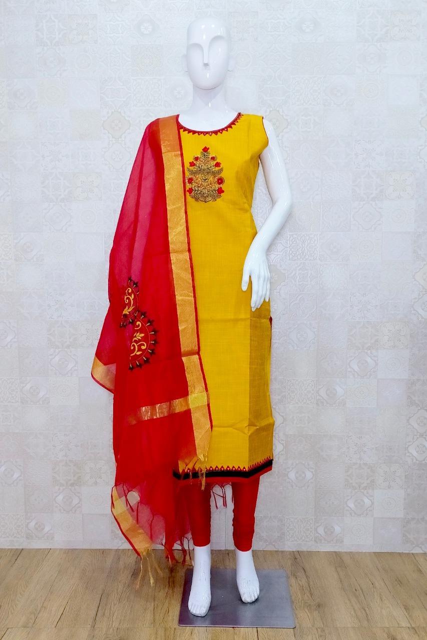 Solid Color Rayon A Line Kurti in Mustard : TVE1264
