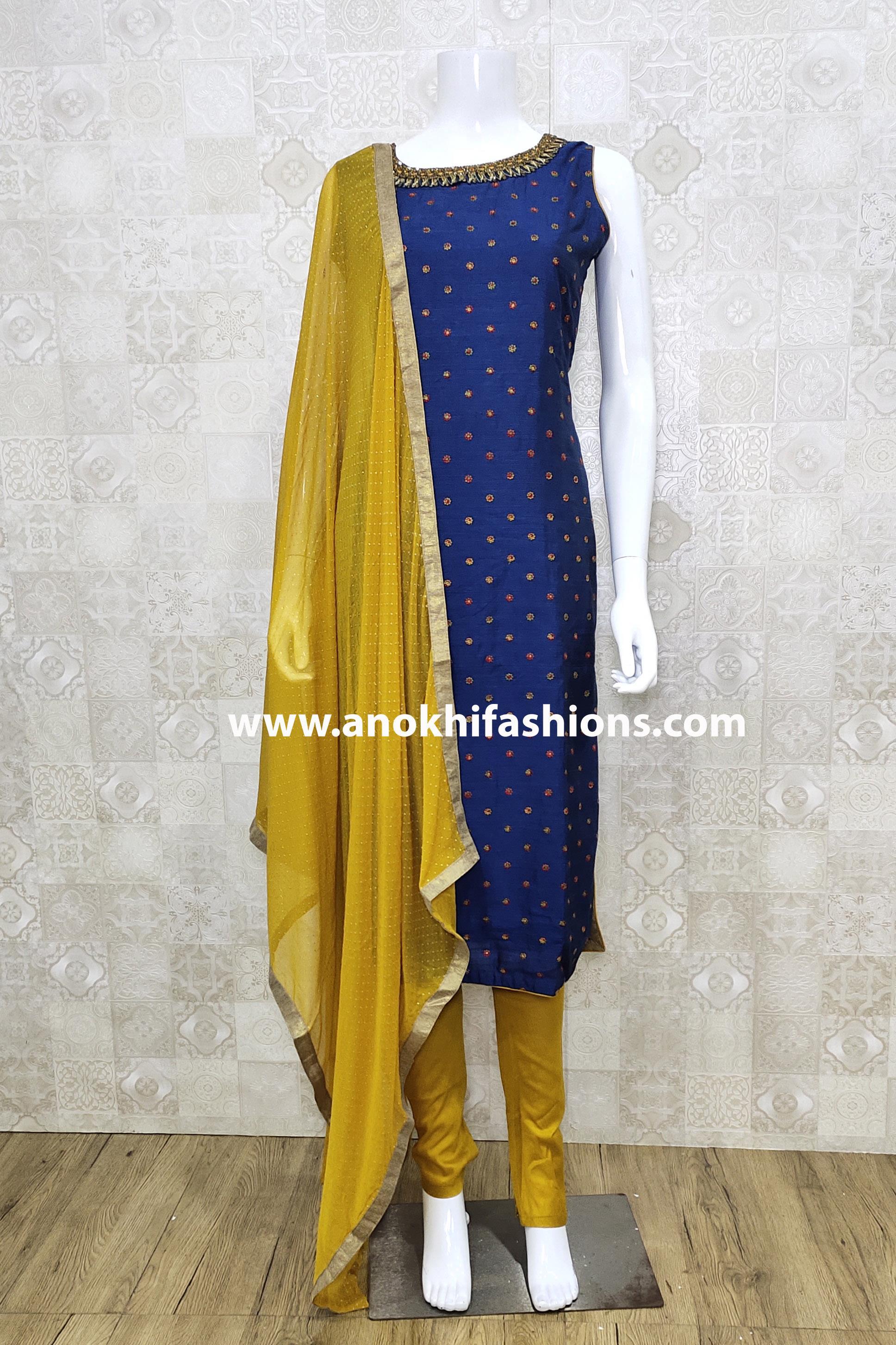 Yellow Color Combination Party Wear ...