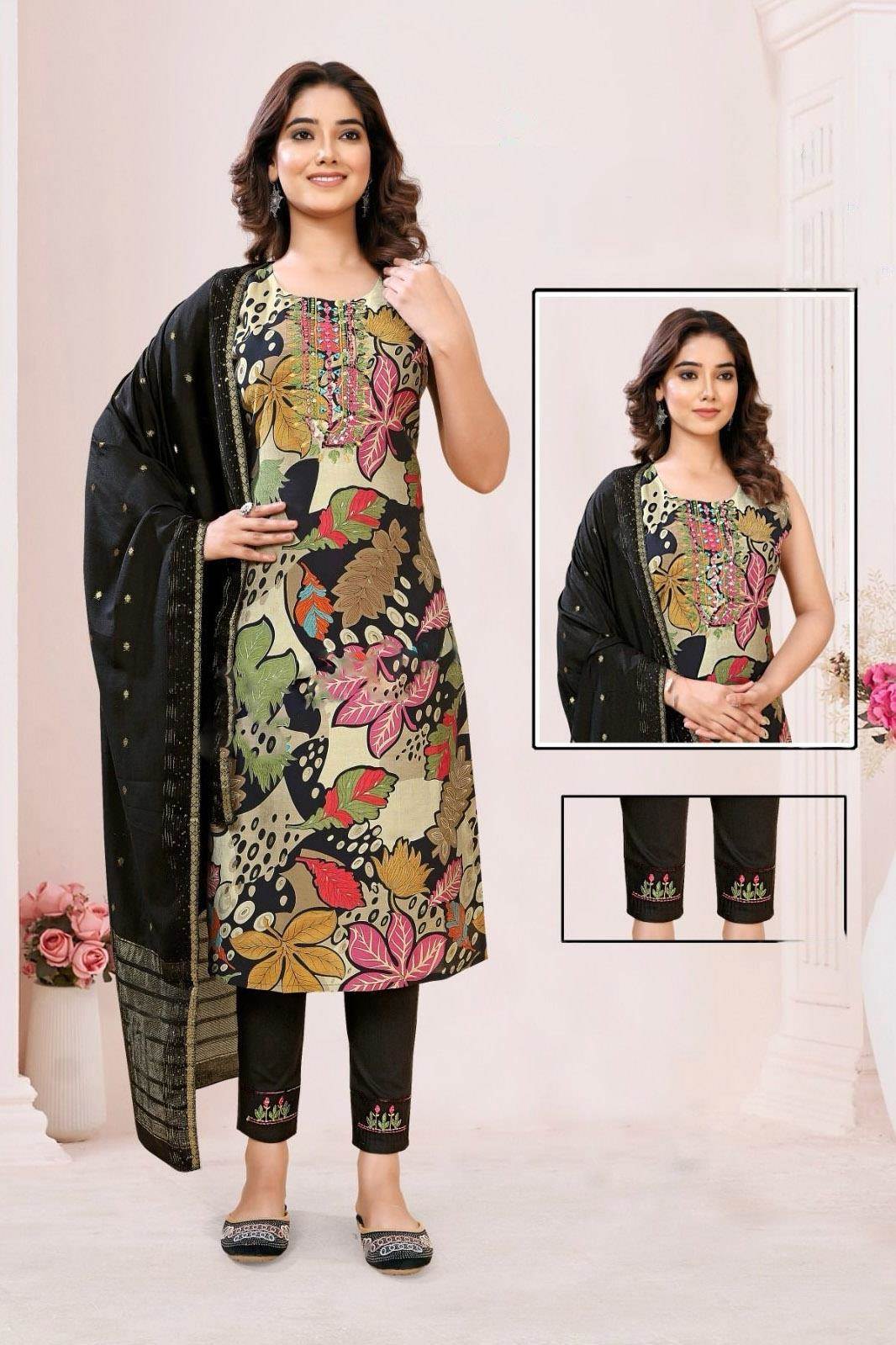$39 - $52 - Black Designer Kurti Handloom Silk Resham Thread Work Saree and Black  Designer Kurti Handloom Silk Resham Thread Work Sari Online Shopping