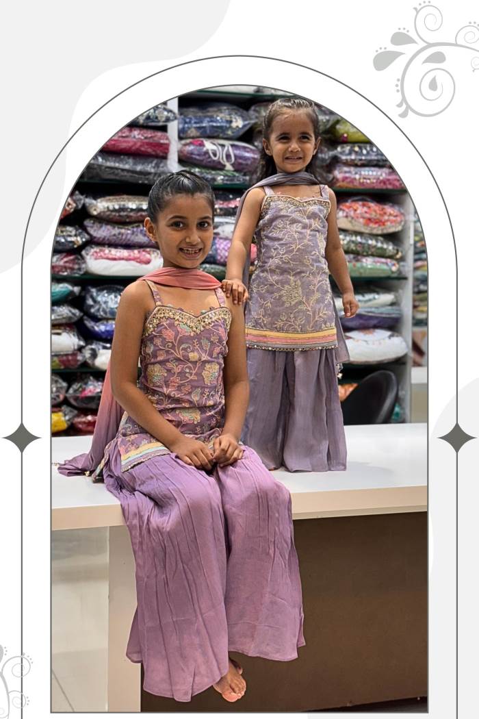 Purple Color Party Wear Designer Plazo Suit