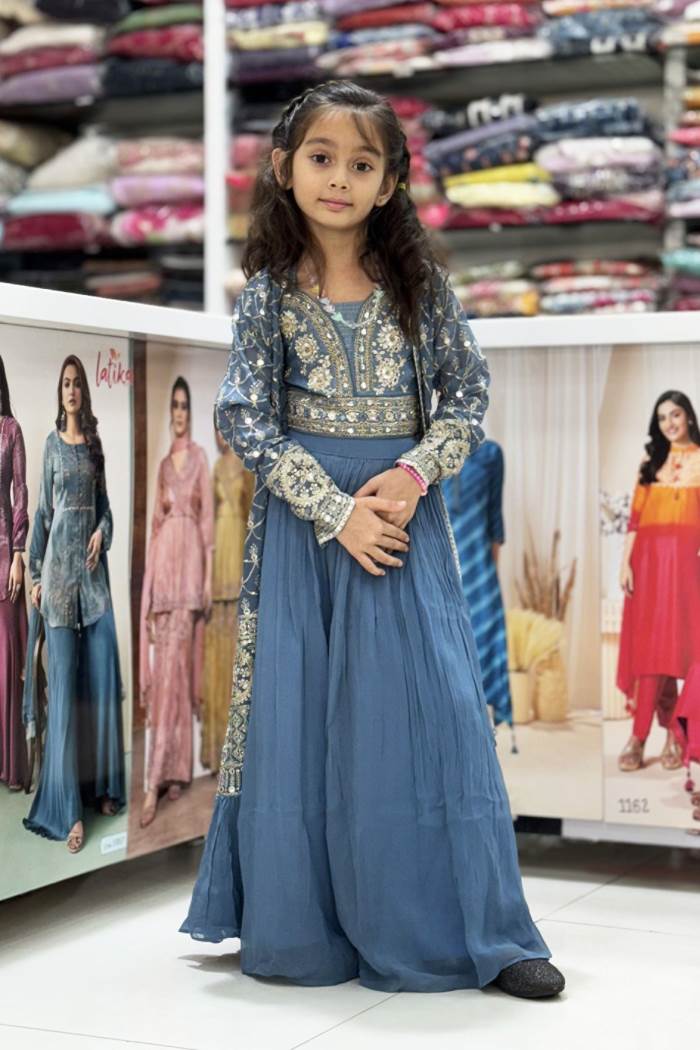 Grey Color Party Wear Designer Girls Wear Outfit