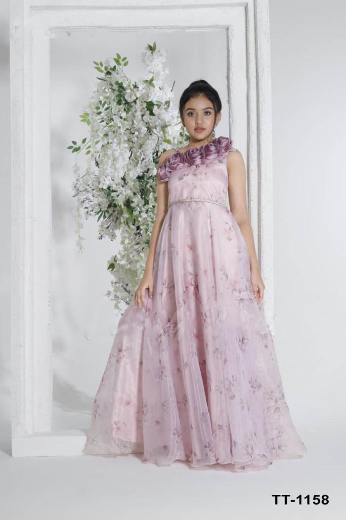 Pink Color Party Wear Gown 