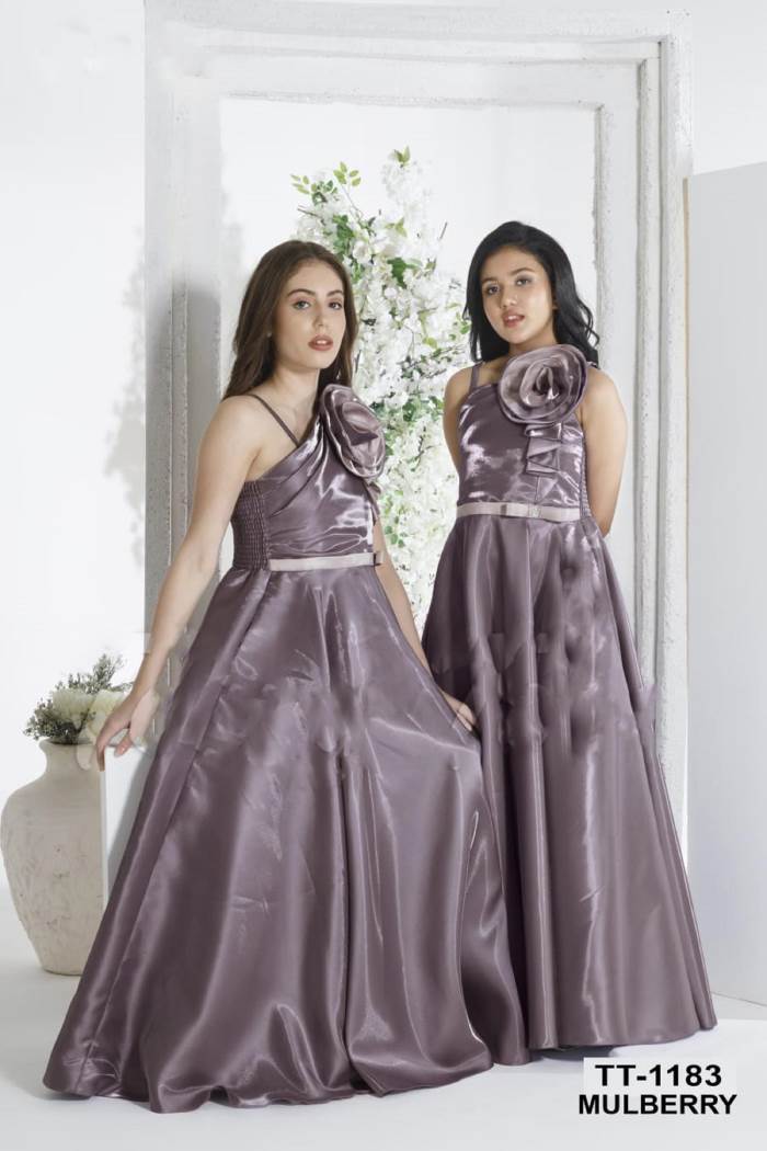 Mulbery Color Party Wear Gown