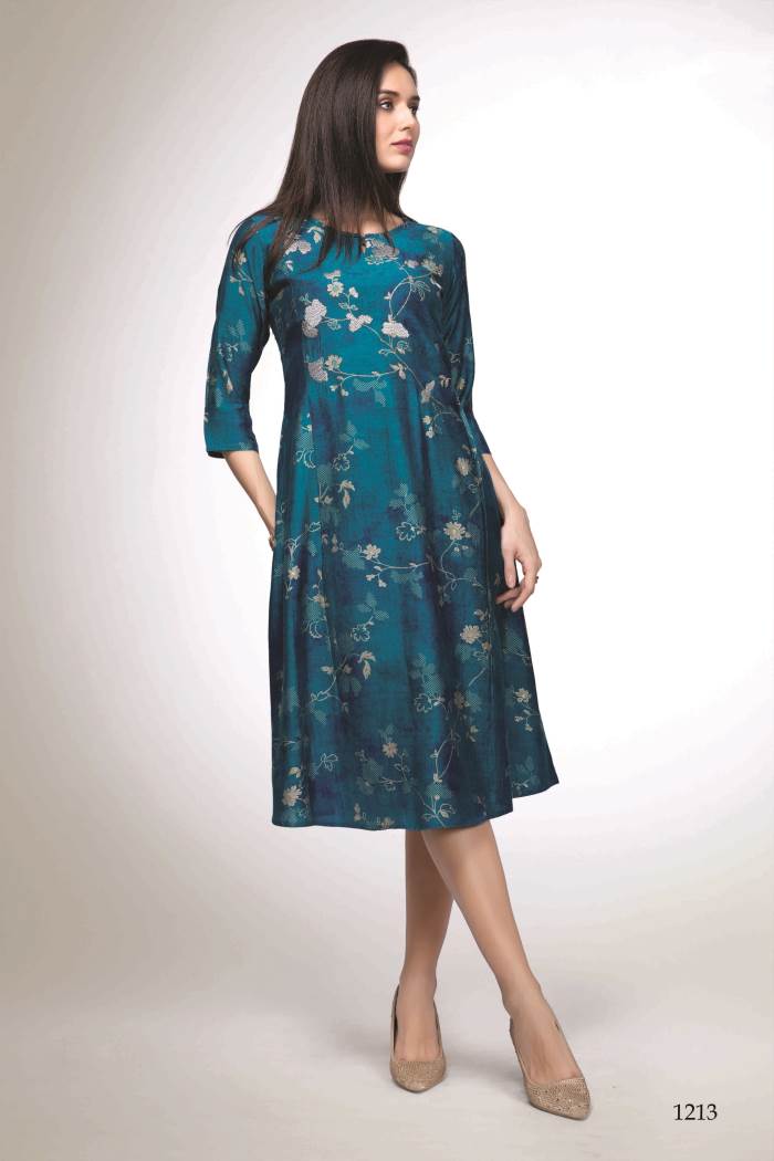 Rama Color Casual Wear Straight Kurti