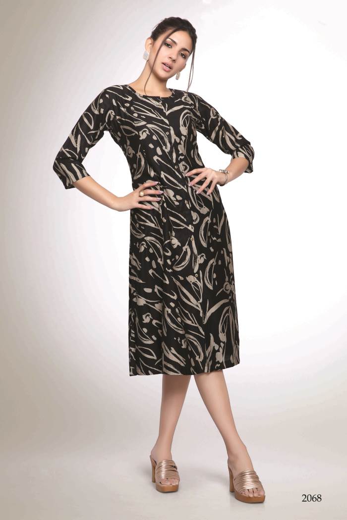 Navy Color Casual Collection Straight Kurti