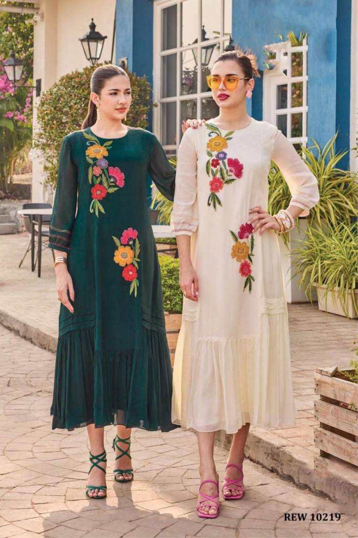 Green Color Party Wear Designer Gown Kurti